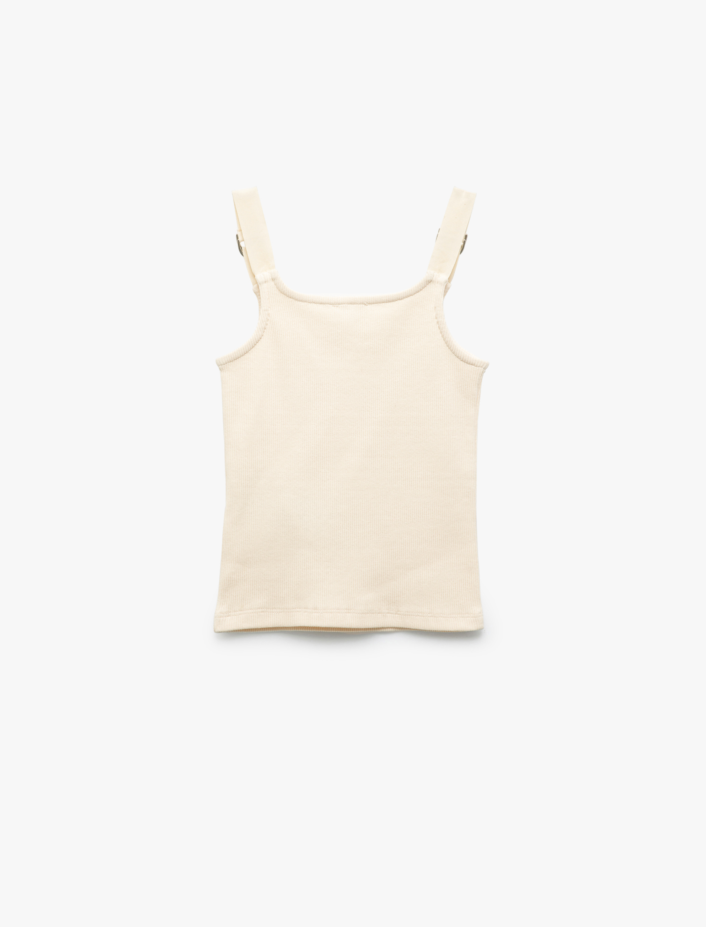  Kız Çocuk Ribanalı Pamuklu Toka Detaylı Askılı Atlet