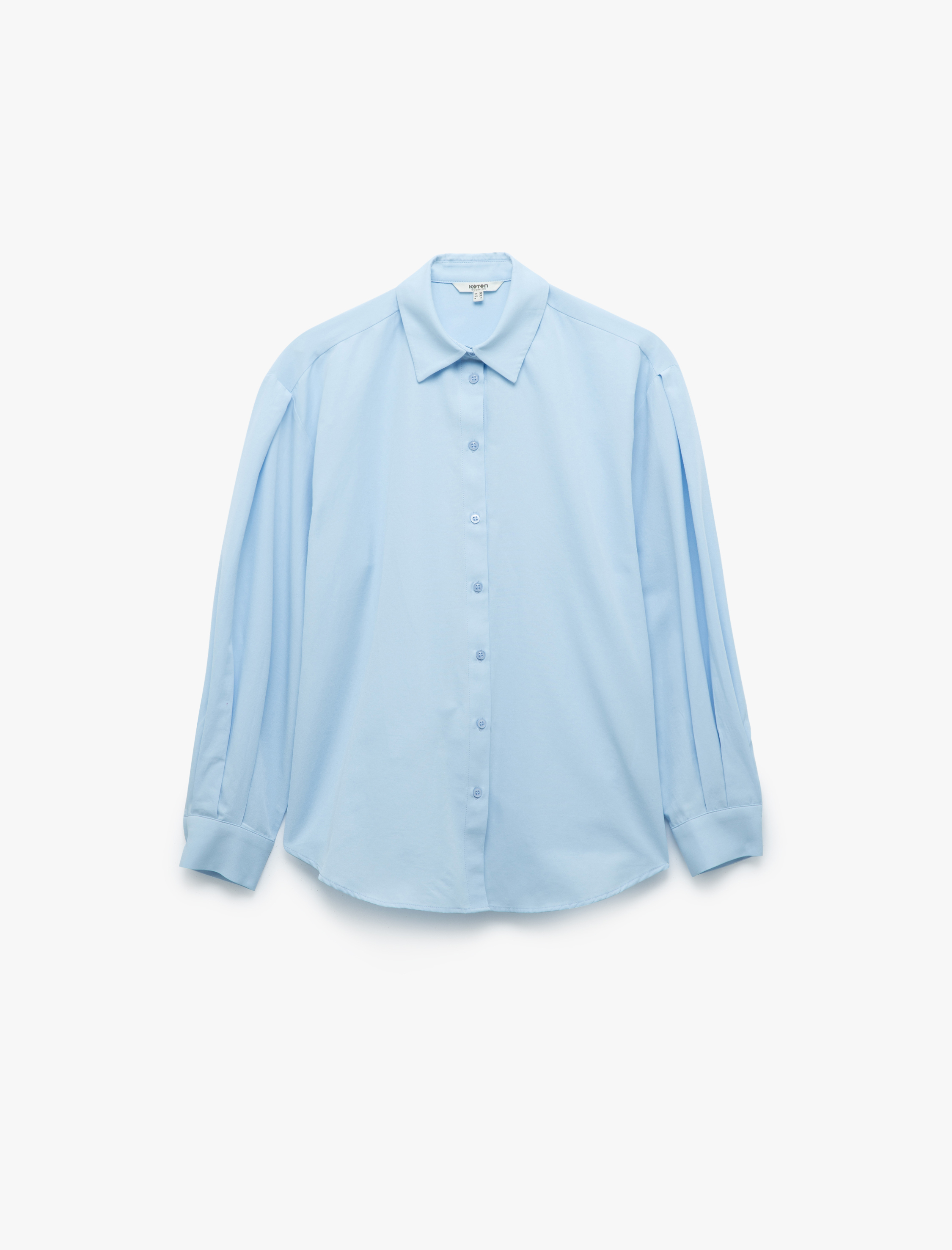   Klasik Yaka Uzun Balon Kollu Kadın Gömlek