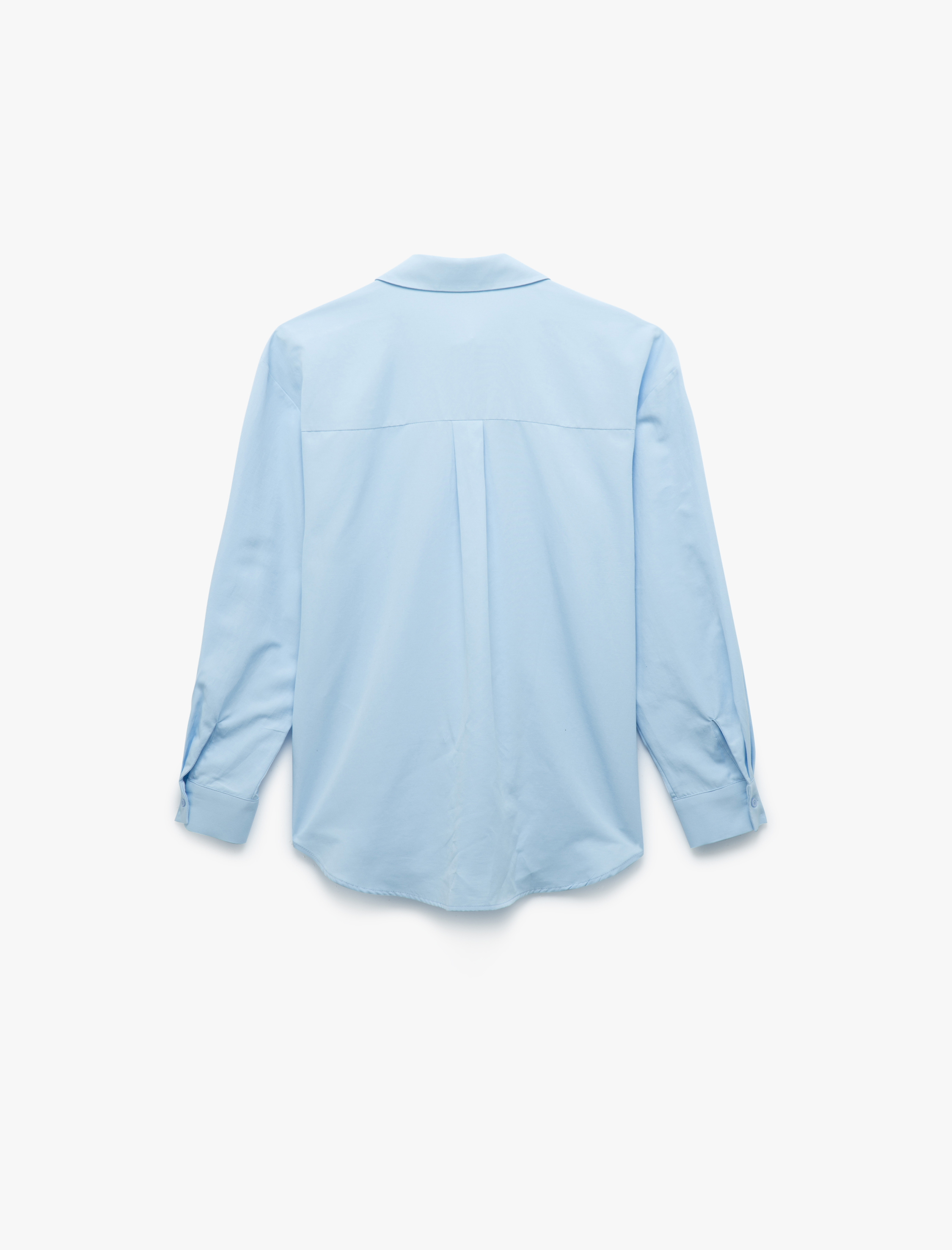   Klasik Yaka Uzun Balon Kollu Kadın Gömlek