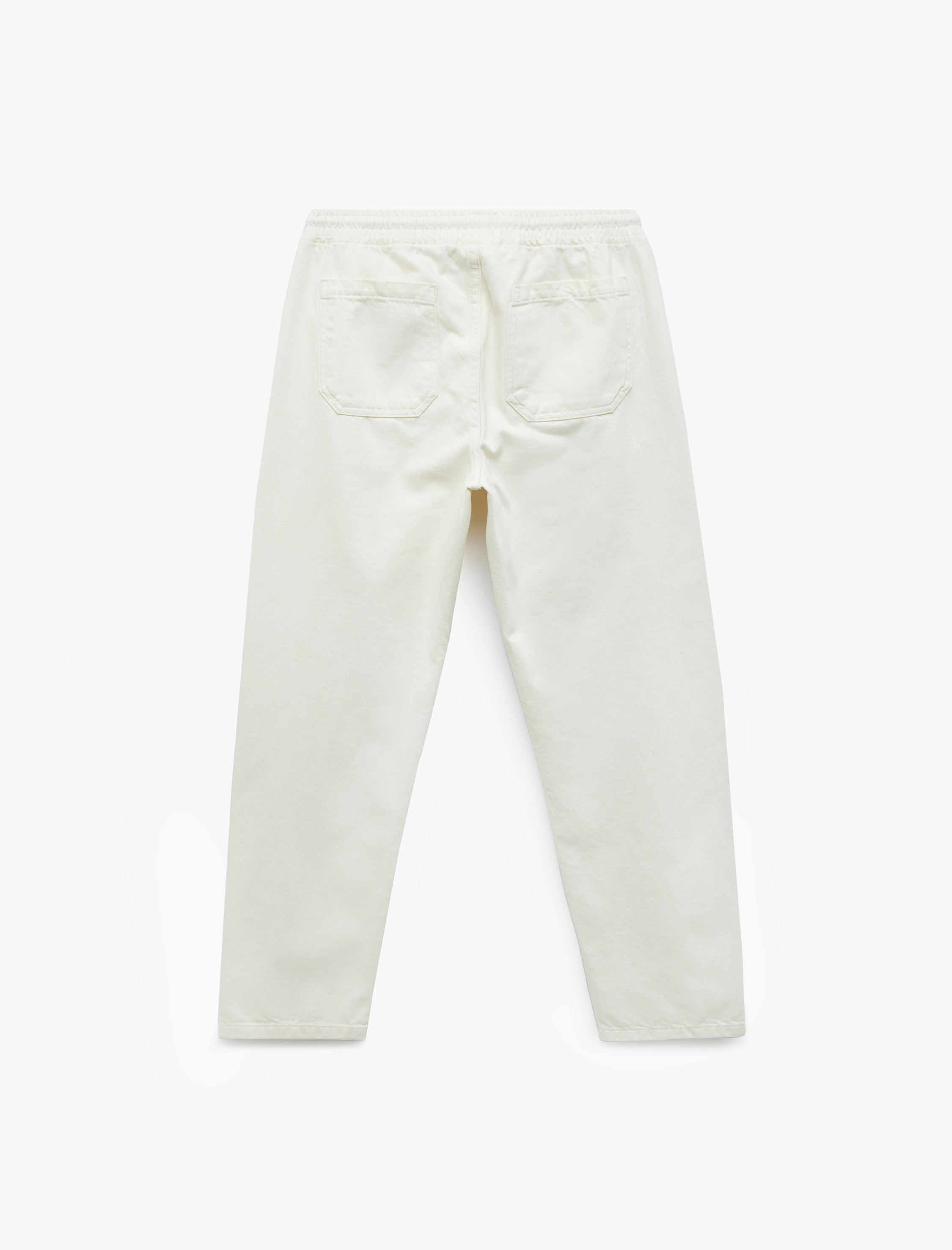   Beli Bağcıklı Cep Detaylı Pamuklu Bol Baggy Jean Pantolon