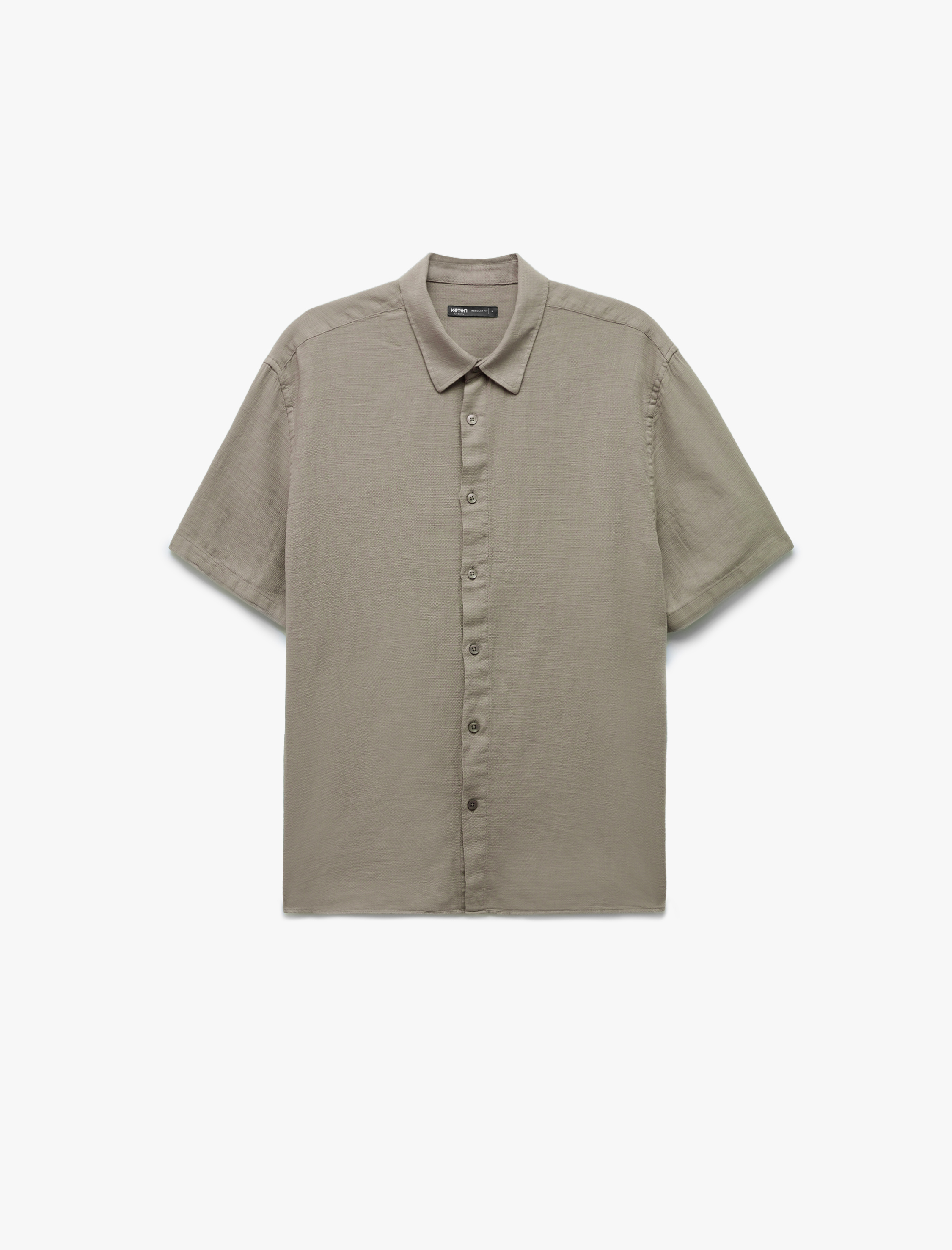 Pamuklu Düğmeli Regular Fit Kısa Kollu Gömlek