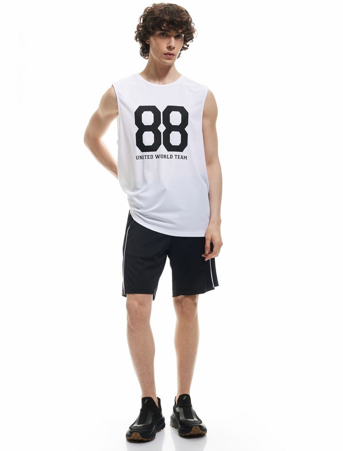  Beli Bağcıklı Cep Detaylı Biyeli Yüksek Bel Spor Şort