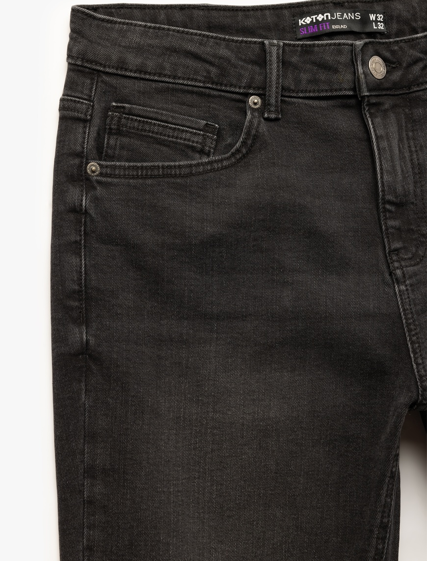   Normal Bel Pamuklu Slim Fit Jean Pantolon - Brad Jean