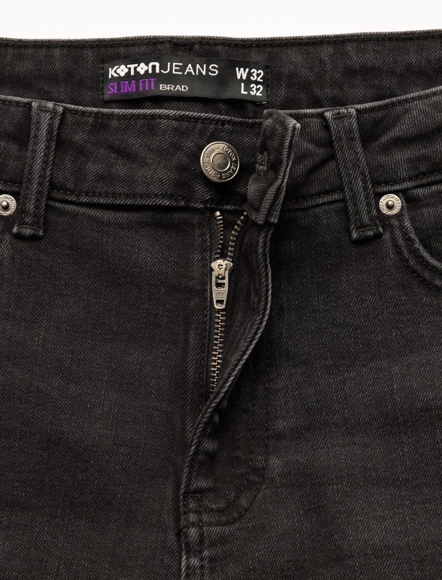   Normal Bel Pamuklu Slim Fit Jean Pantolon - Brad Jean