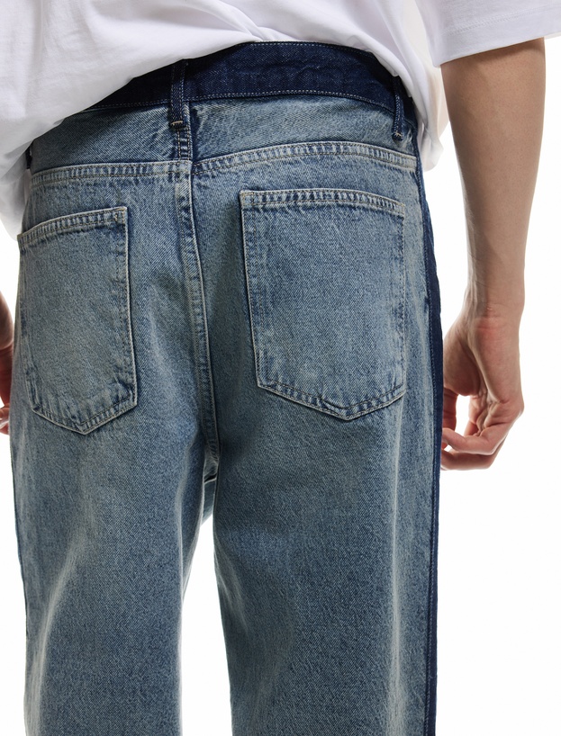 Normal Bel Pamuklu Cep Detaylı Bol Baggy Jean Pantolon_2