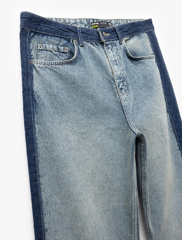 Normal Bel Pamuklu Cep Detaylı Bol Baggy Jean Pantolon_6