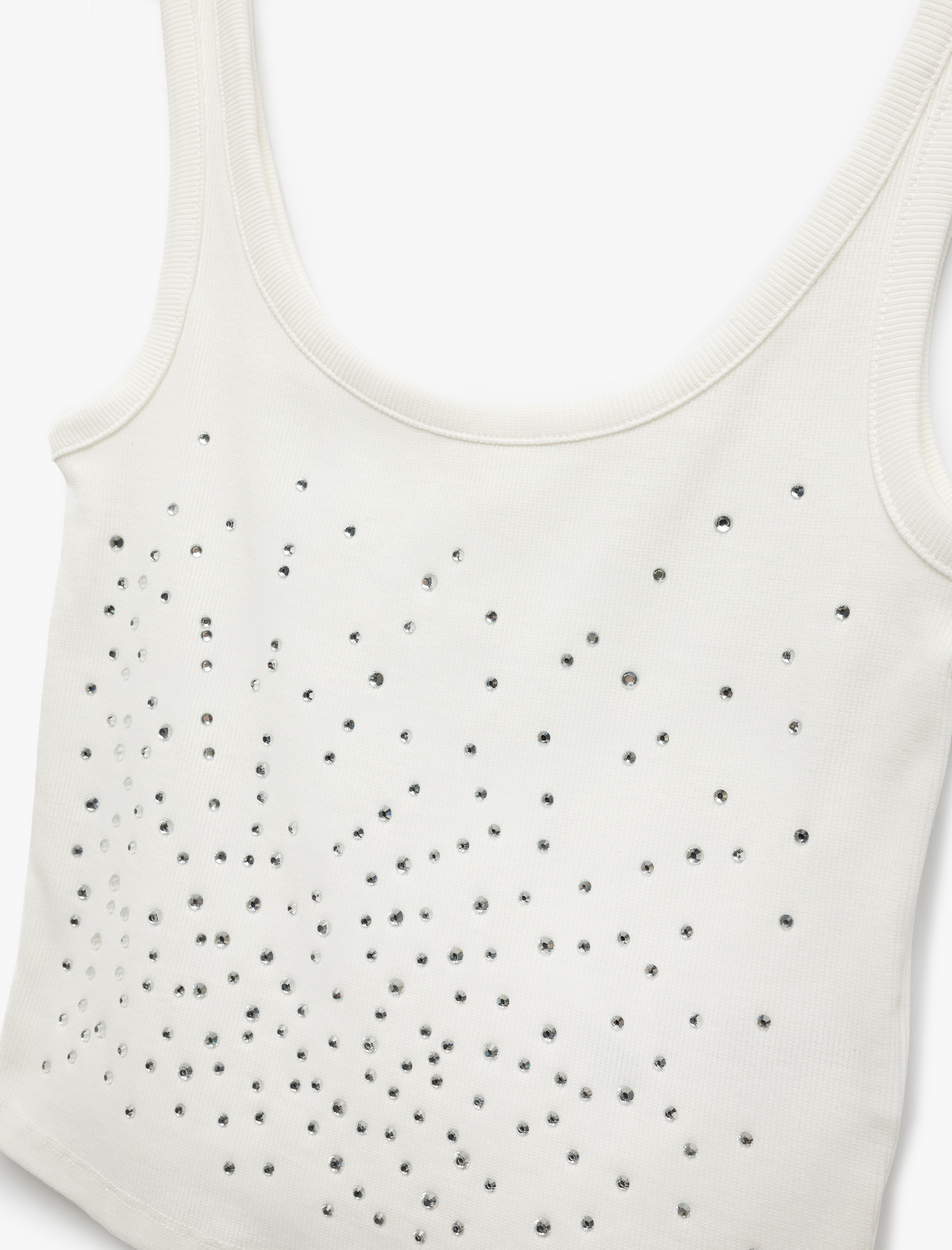   Pamuklu Kolsuz Ribanalı Taşlı Atlet