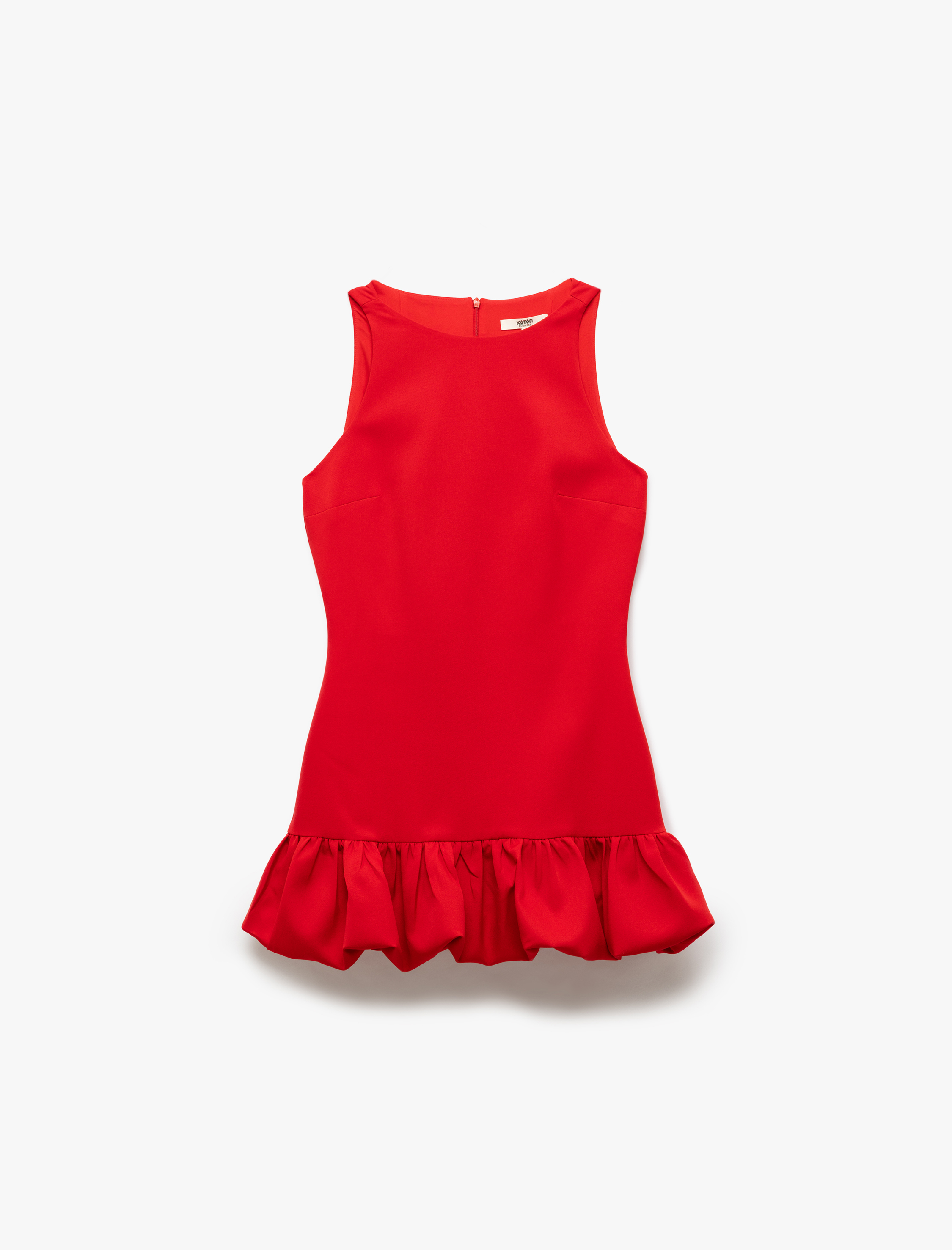   Kolsuz Bisiklet Yaka Mini Balon Elbise