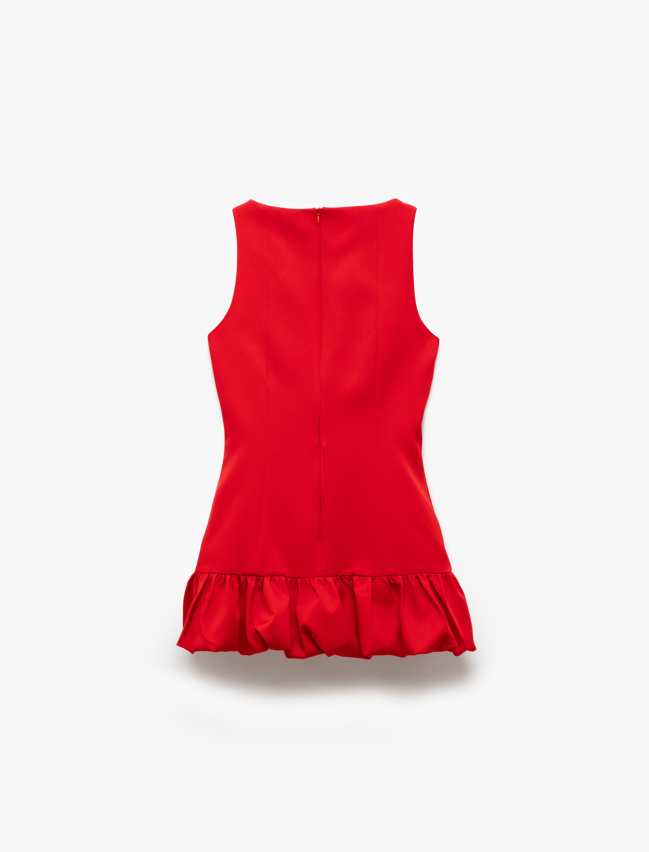   Kolsuz Bisiklet Yaka Mini Balon Elbise