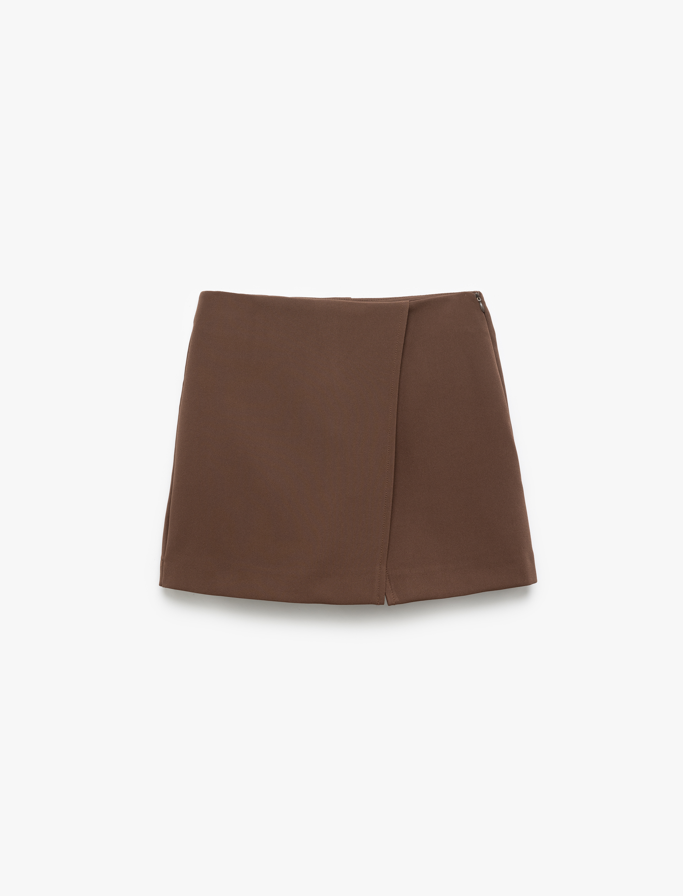   Standart Bel Kruvaze Mini Şort Etek