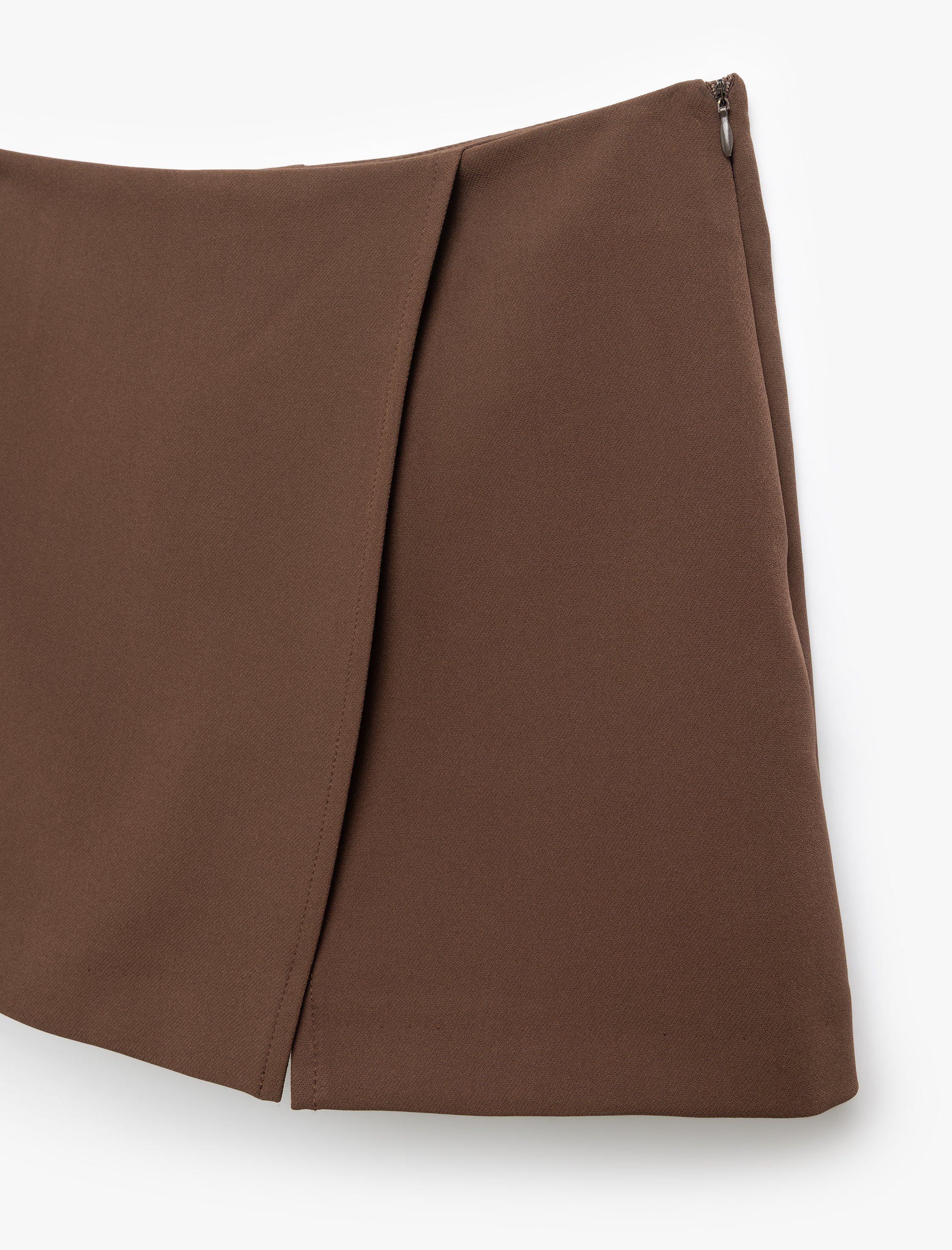   Standart Bel Kruvaze Mini Şort Etek