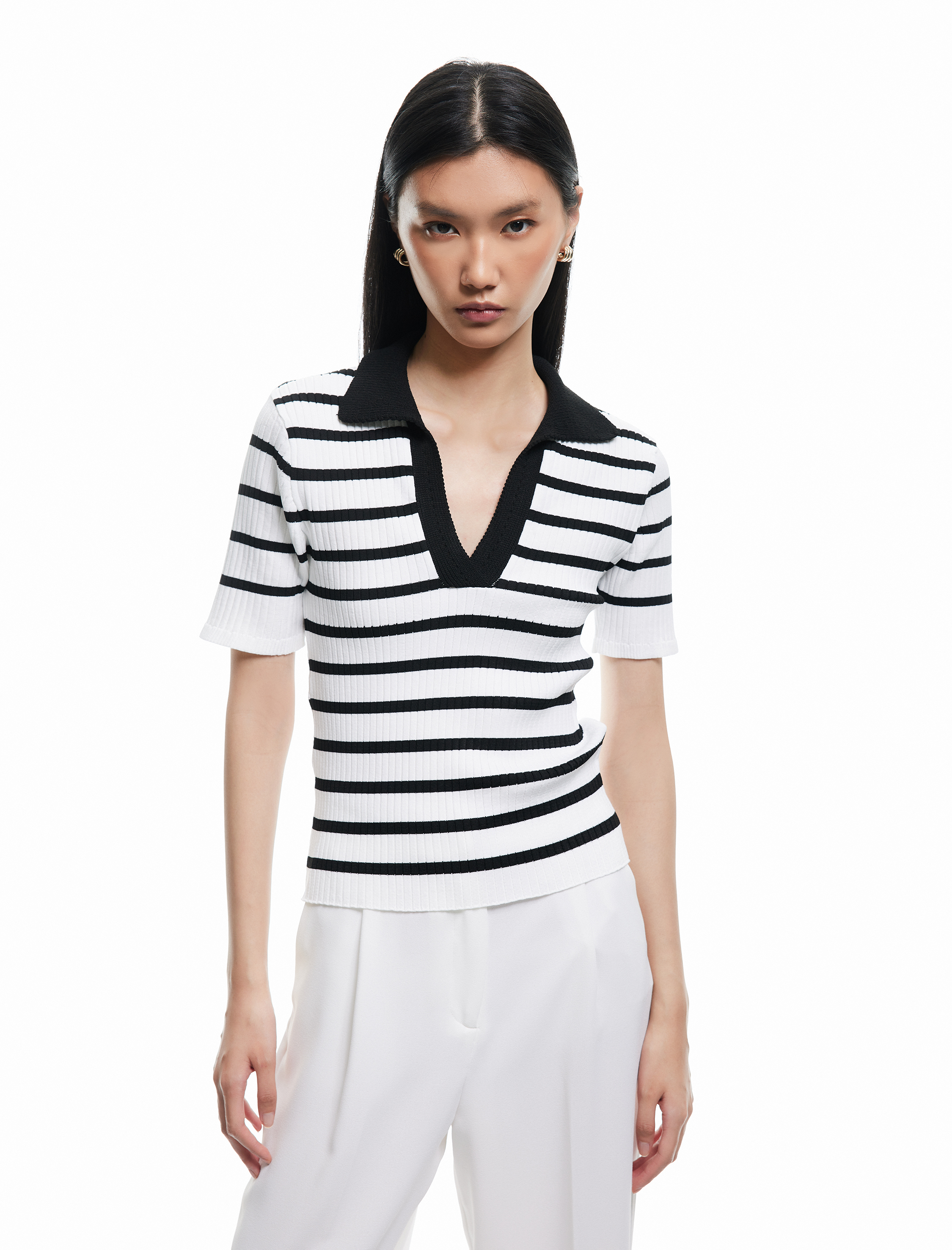 Kısa Kollu Polo Yaka Triko Kazak