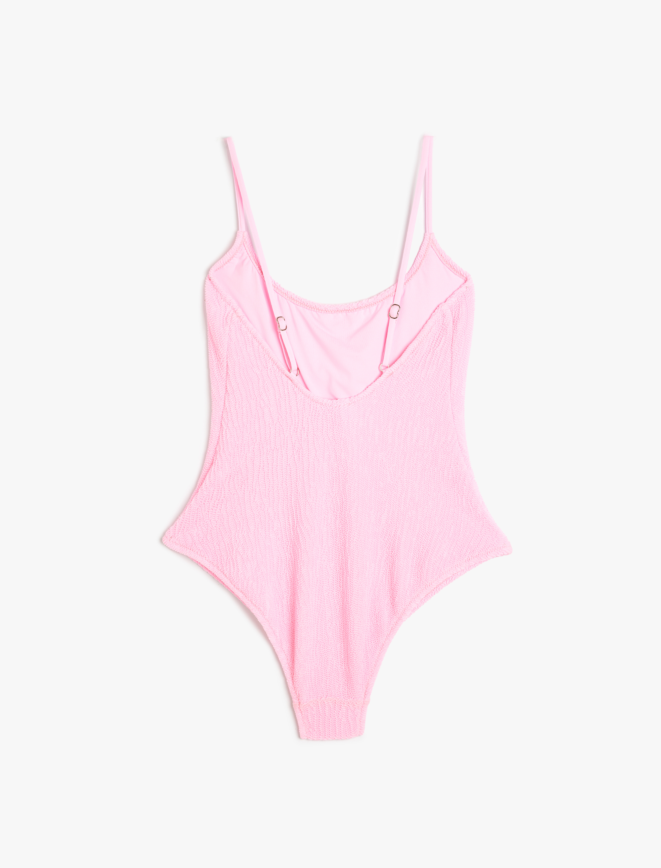   Koton X Sibil Çetinkaya - Dokulu Mayo Slim Fit U Yaka İnce Askılı