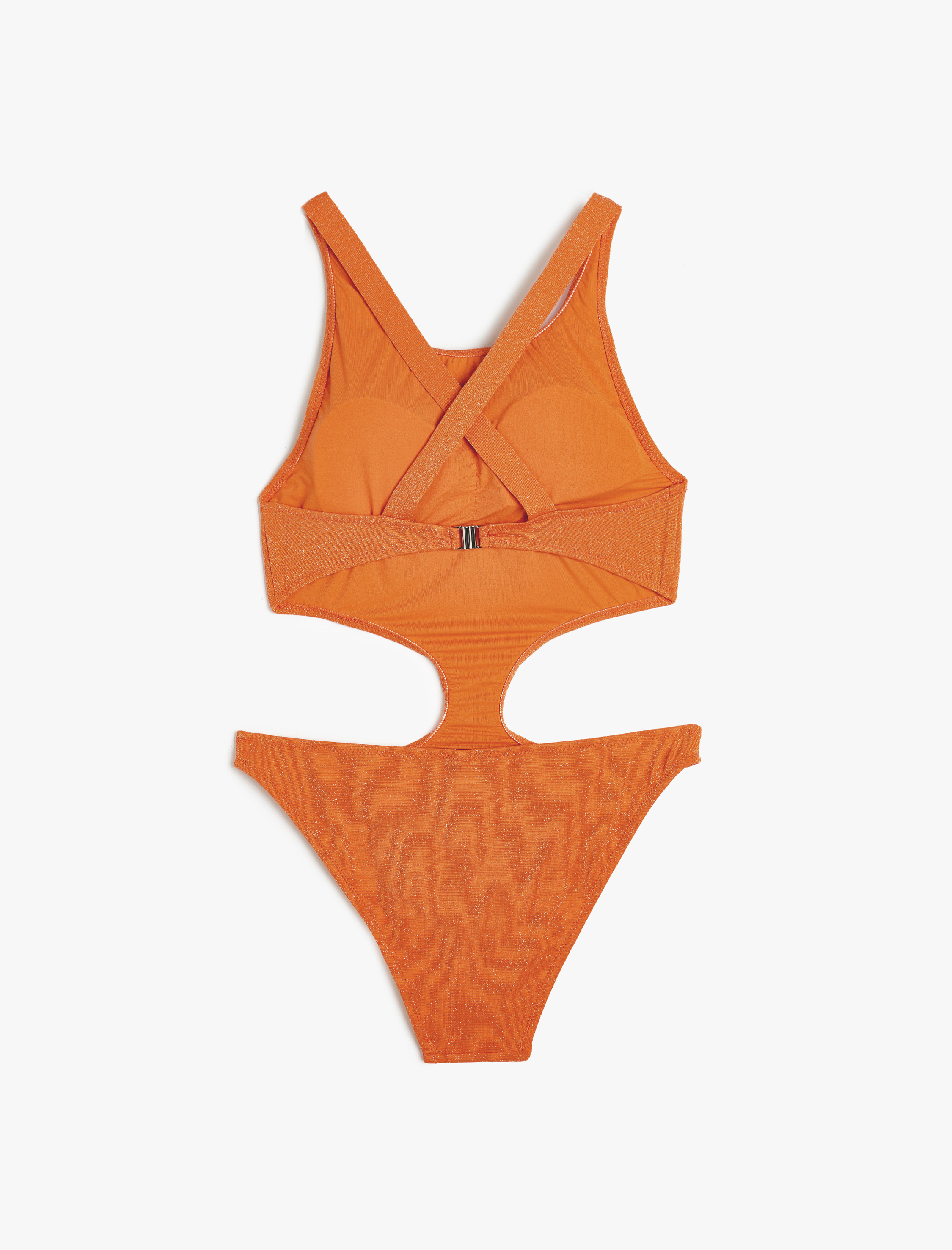   Parıltılı Mayokini Halter Yaka Arkası Çapraz Kalın Askılı