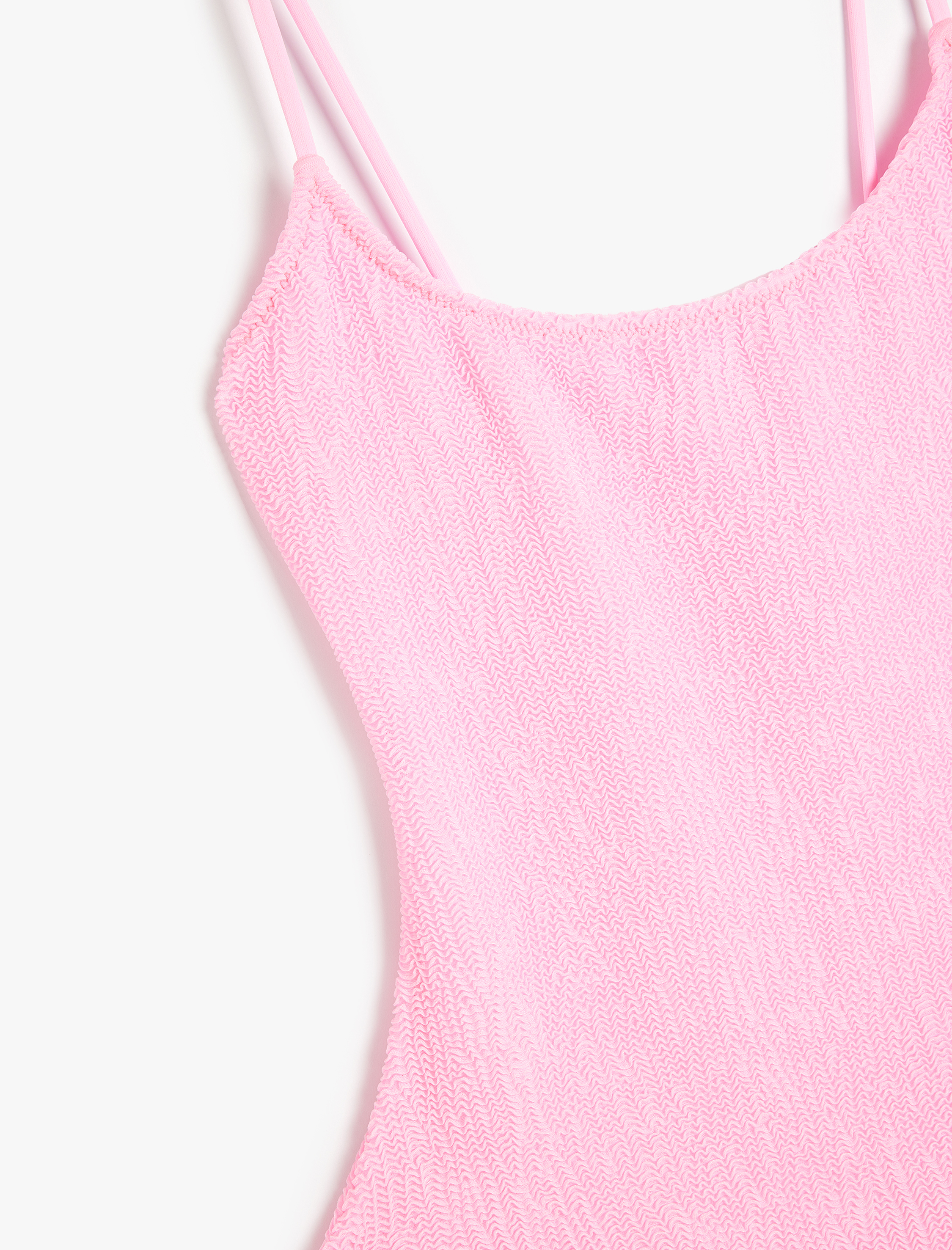   Koton X Sibil Çetinkaya - Dokulu Mayo Slim Fit U Yaka İnce Askılı