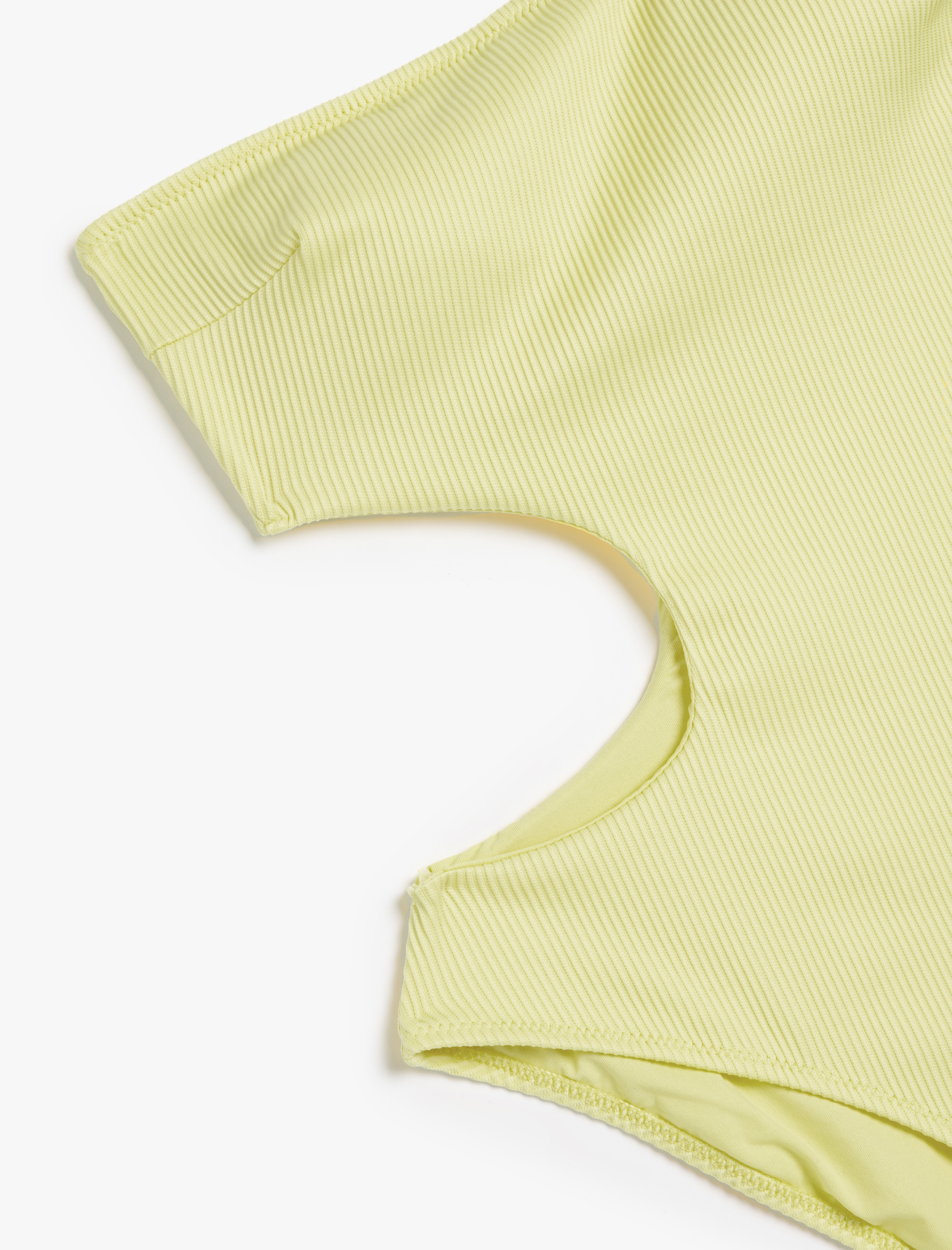   Dokulu Cutout Detaylı Tek Omuz Mayokini