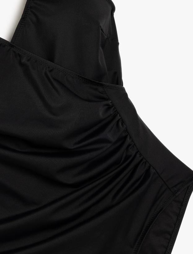 Kruvaze Drape Detaylı Toparlayıcı Mayo_5