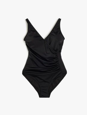 Kruvaze Drape Detaylı Toparlayıcı Mayo_3
