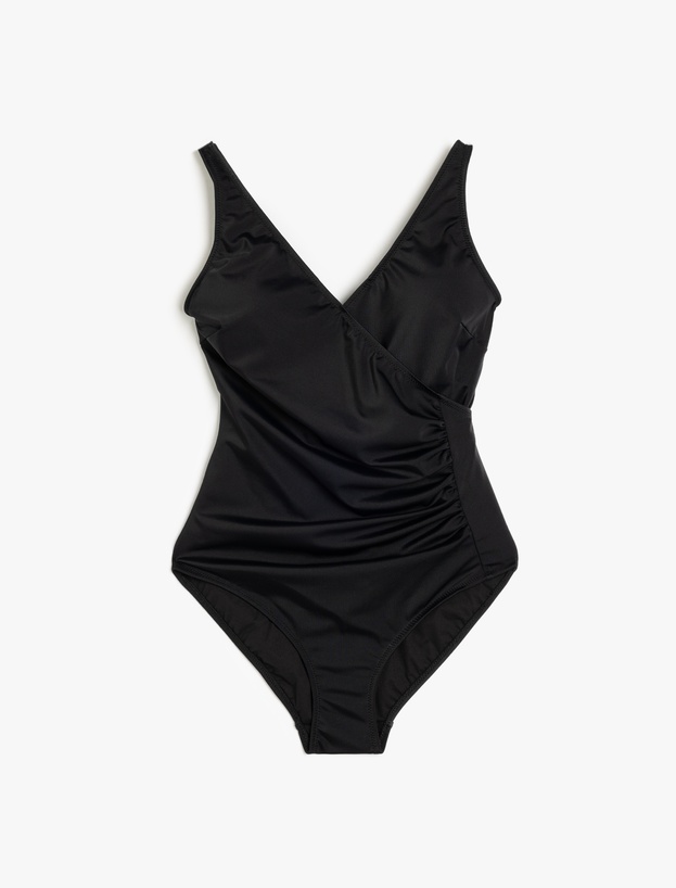 Kruvaze Drape Detaylı Toparlayıcı Mayo_3
