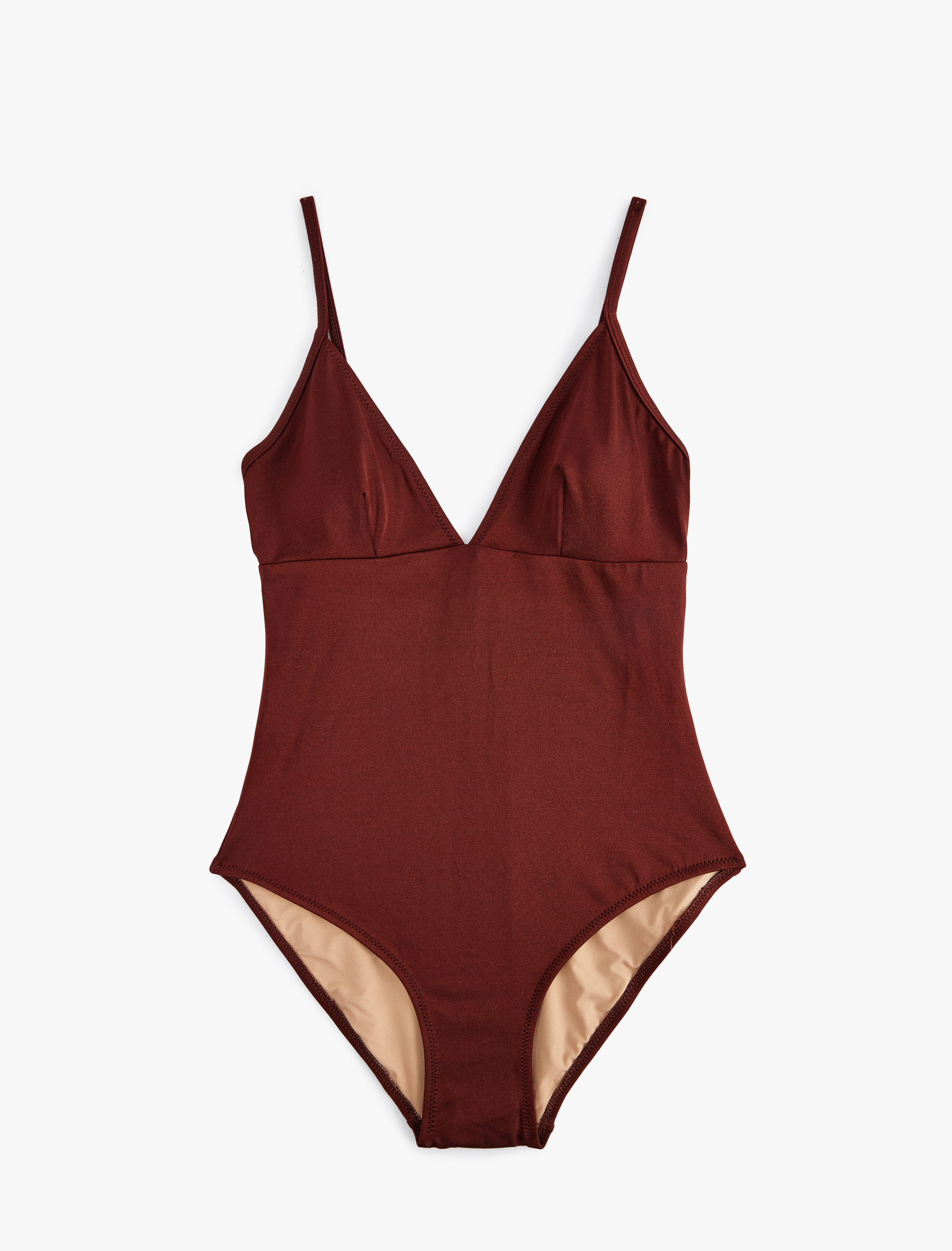   V Yaka İnce Askılı Mayo