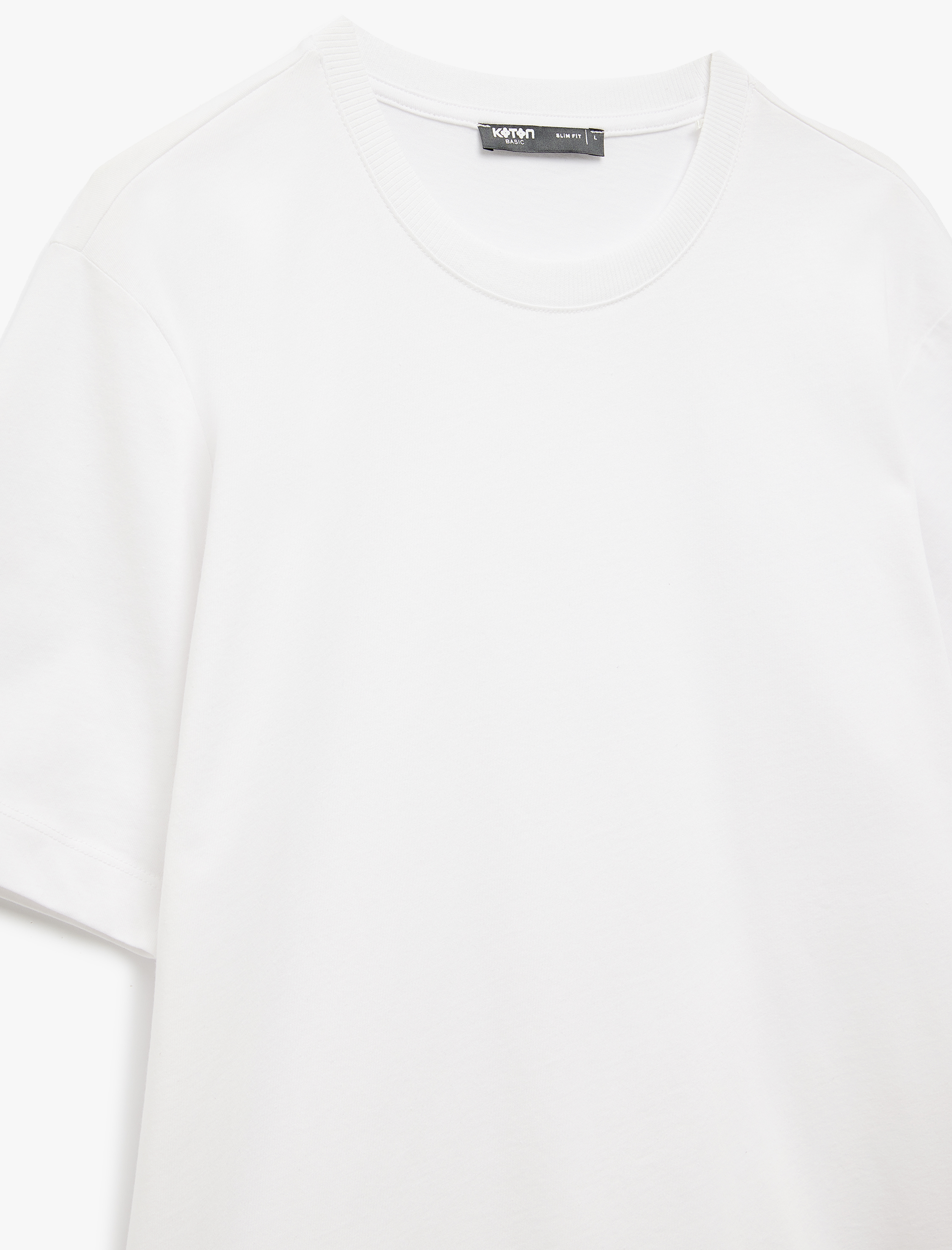   Pamuklu Kısa Kollu Bisiklet Yaka Basic Slim Fit Tişört