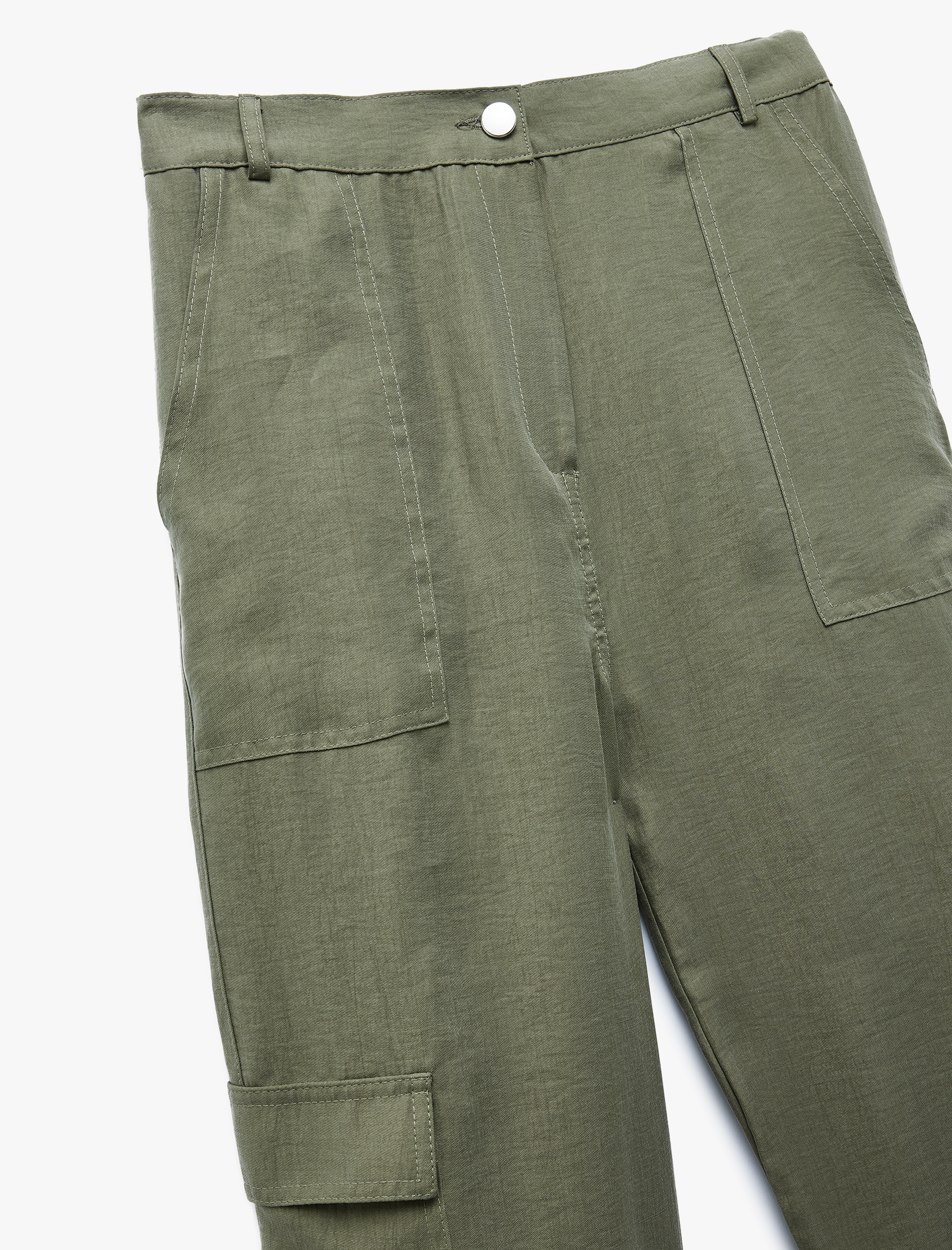   Kargo Cepli Düğmeli Lastikli Paça Jogger Pantolon