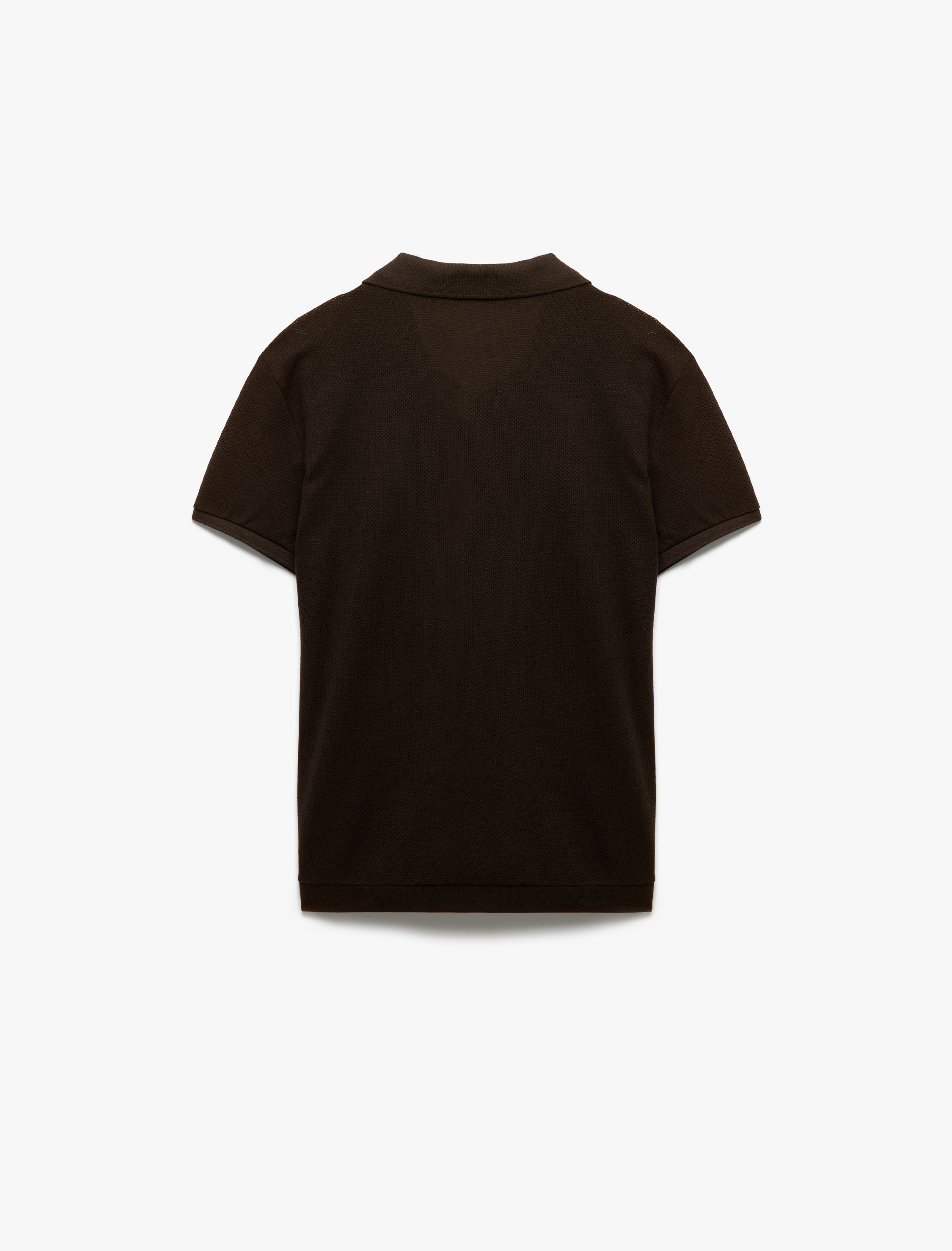   Dokulu Regular Fit Kısa Kollu V Yaka Polo Tişört