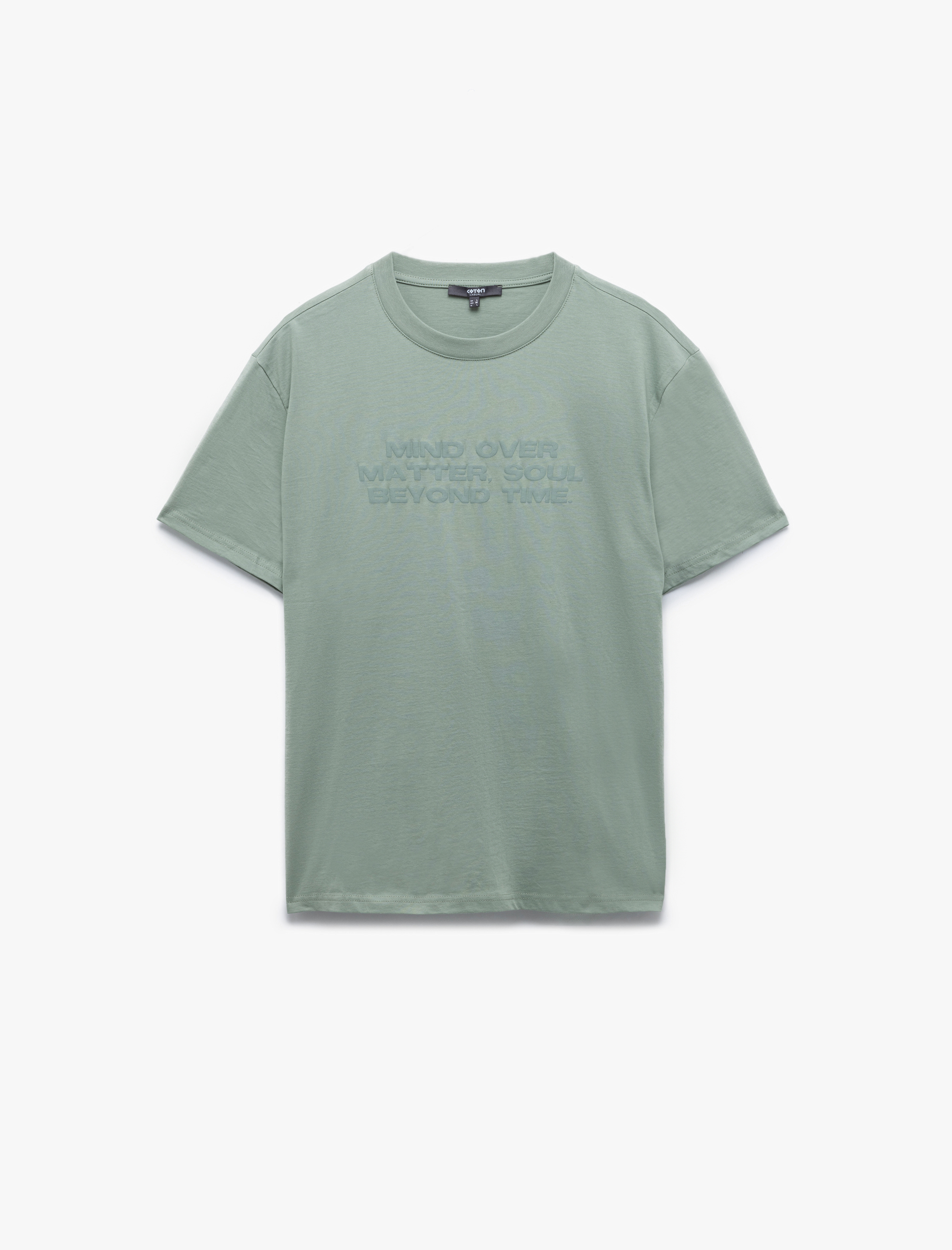   Kısa Kollu Regular Fit Bisiklet Yaka Pamuklu Baskılı Tişört