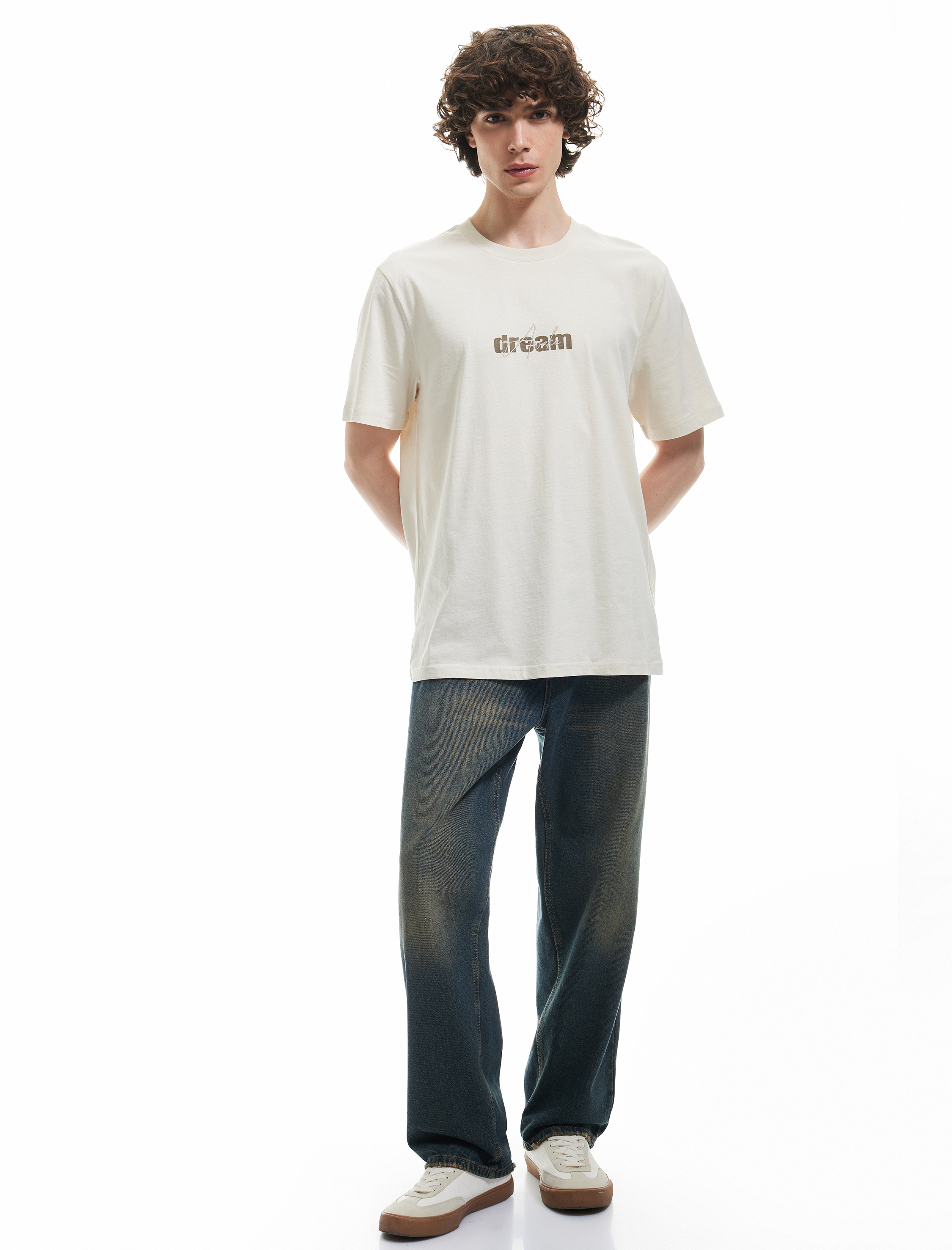   Bisiklet Yaka Regular Fit Kısa Kollu Pamuklu Baskılı Tişört