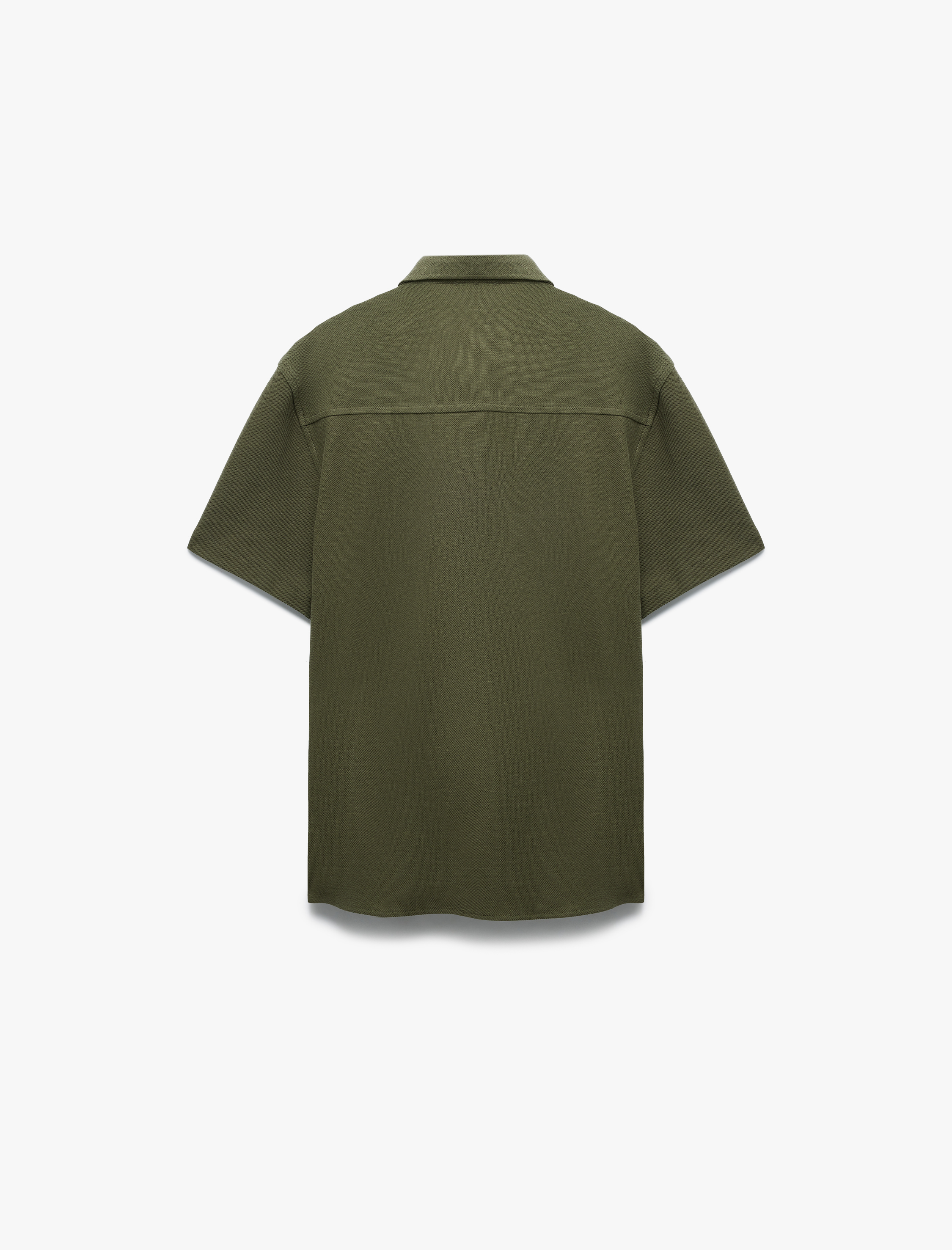   Pamuklu Regular Fit Pike Kumaş Düğmeli Yaka Kısa Kollu Gömlek