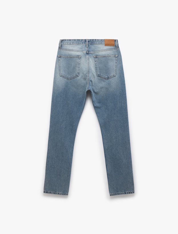 Pamuklu Normal Bel Straight Fit Jean Pantolon - Mark Jean_4