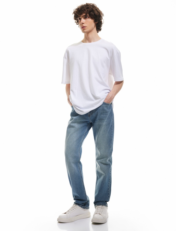  Pamuklu Normal Bel Straight Fit Jean Pantolon - Mark Jean