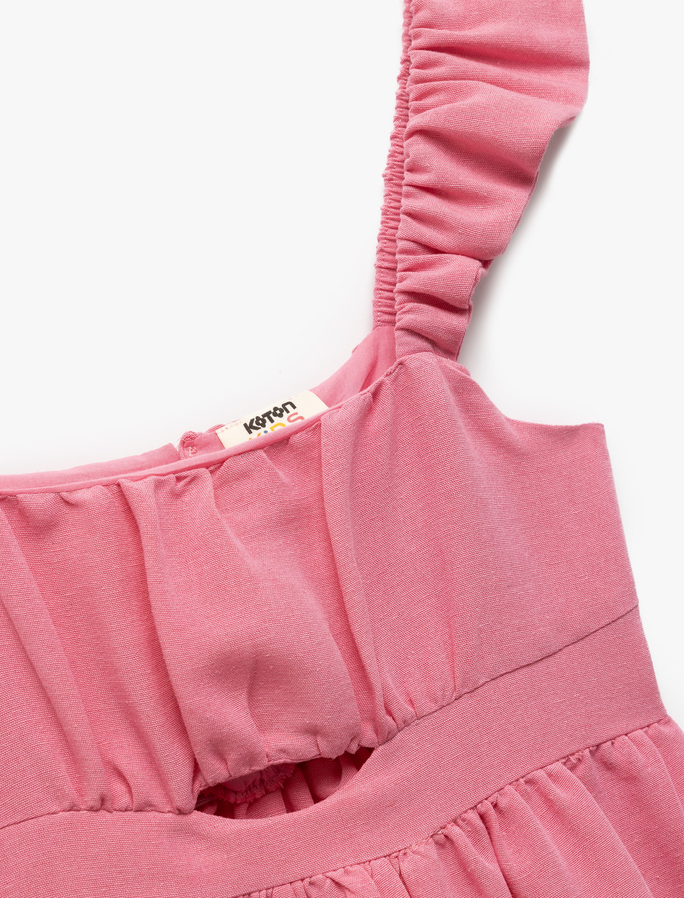  Kız Çocuk Kolsuz A Kesim Kolsuz  ve Viskon Karışımlı Askılı Elbise