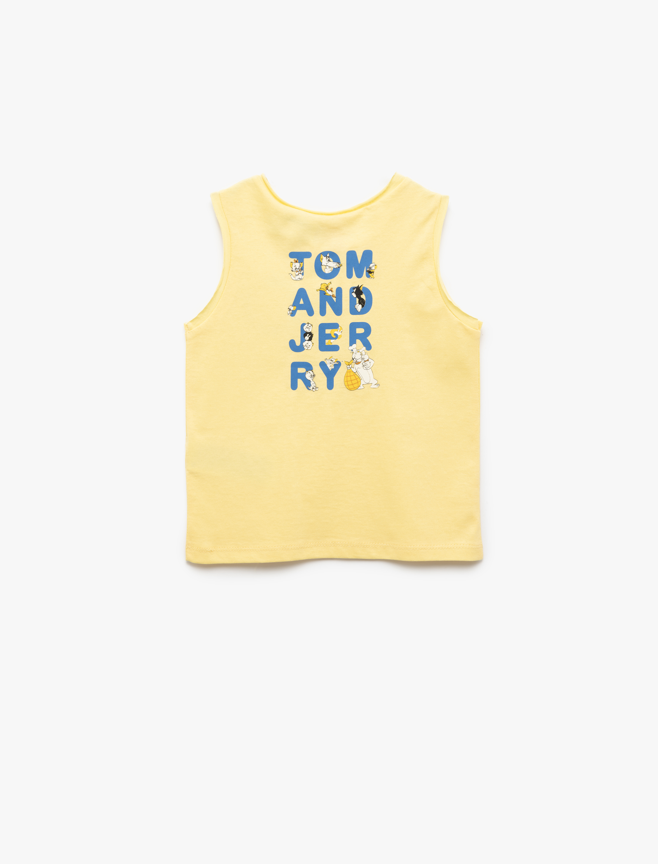  Erkek Bebek Lisanslı Tom and Jerry Baskılı Bisiklet Yaka Pamuklu Kolsuz Atlet