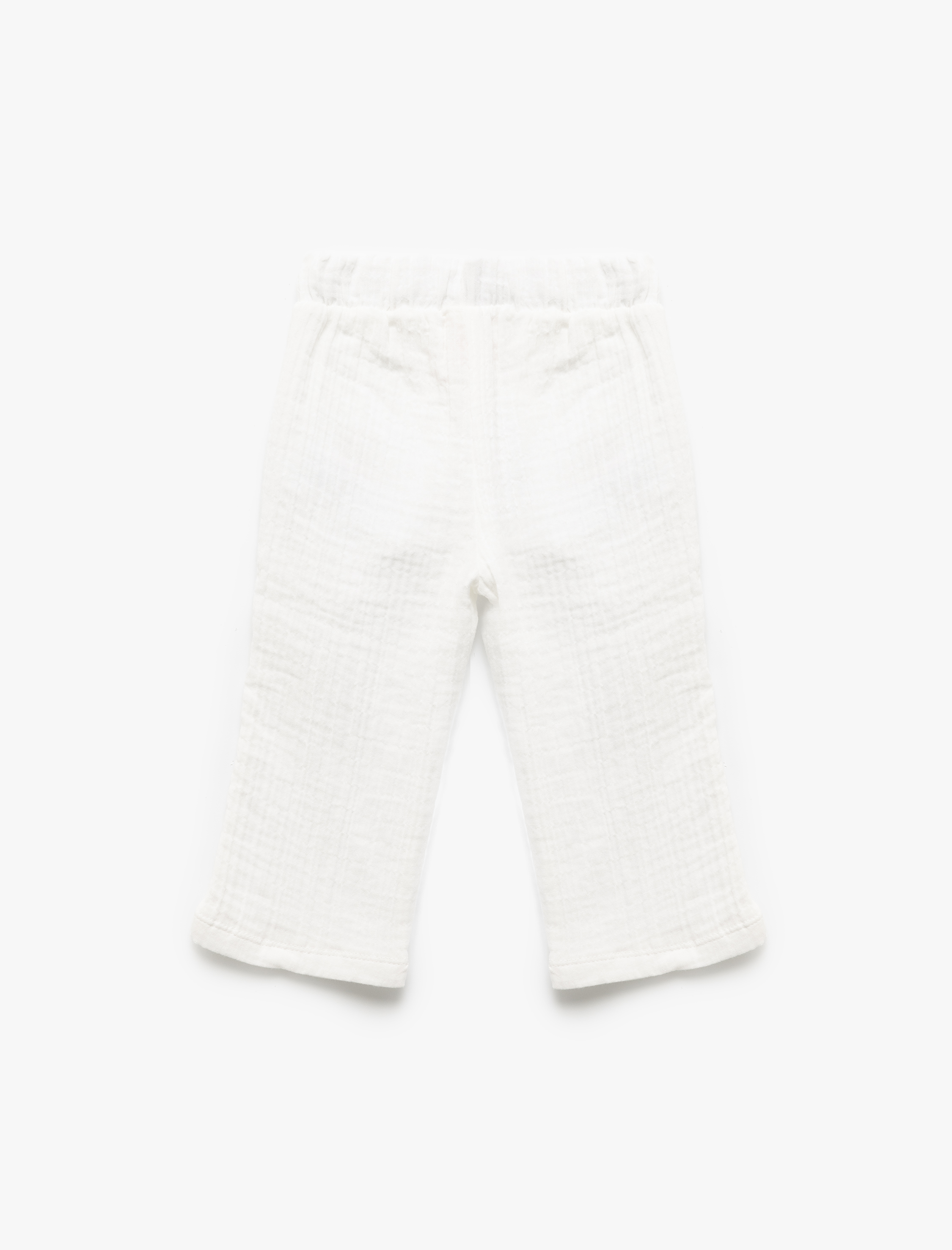  Erkek Bebek Beli Lastikli Pamuklu Cepli Müslin Pantolon