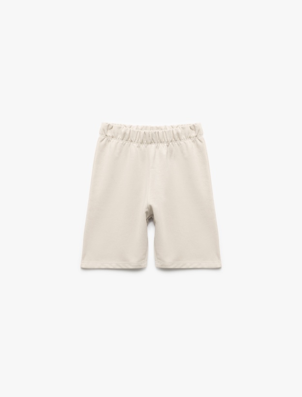 Pamuklu Beli Lastikli Basic Şort_0