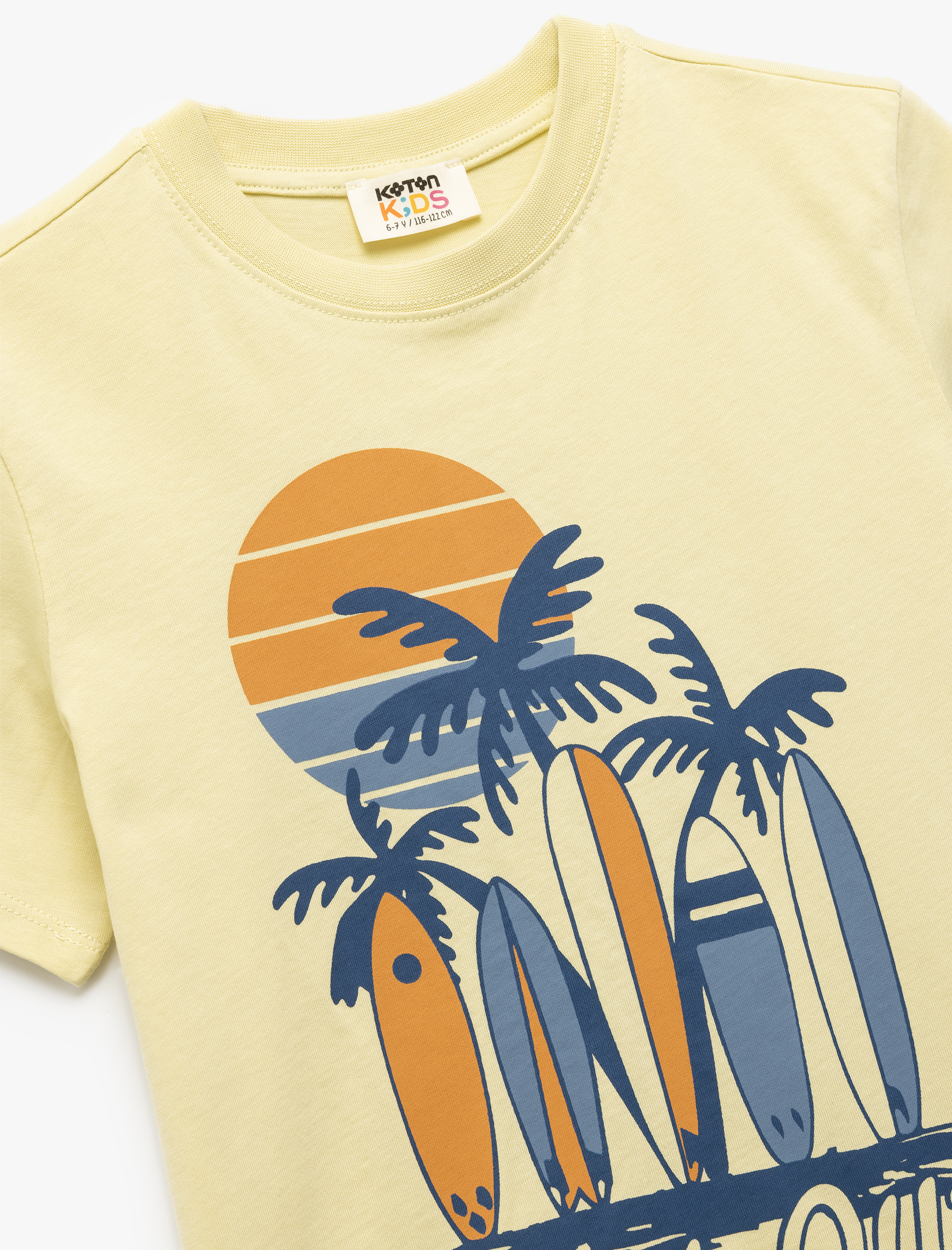  Erkek Çocuk Pamuklu Baskılı Kısa Kollu Bisiklet Yaka Tişört