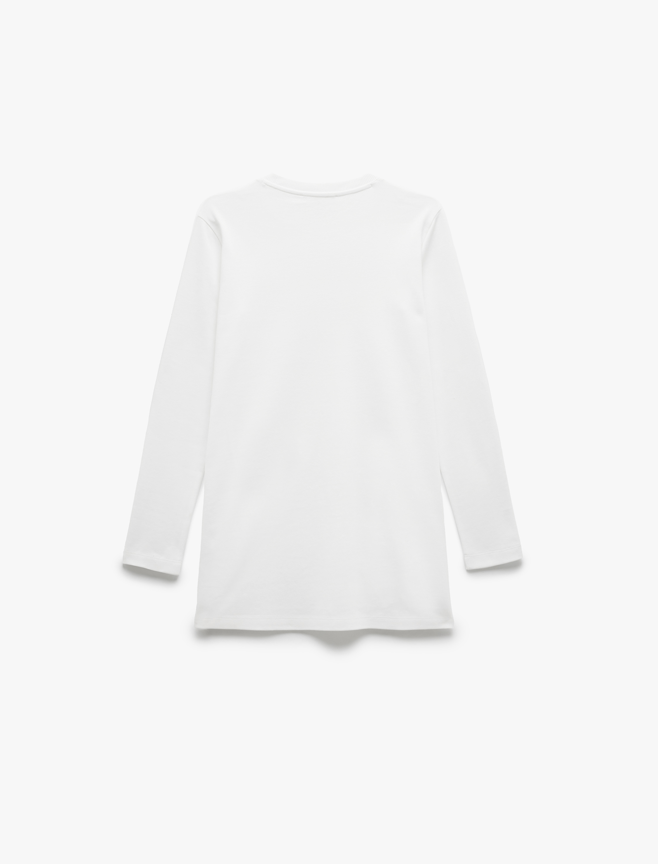   Pamuklu Uzun Kollu Bisiklet Yaka Basic Tişört