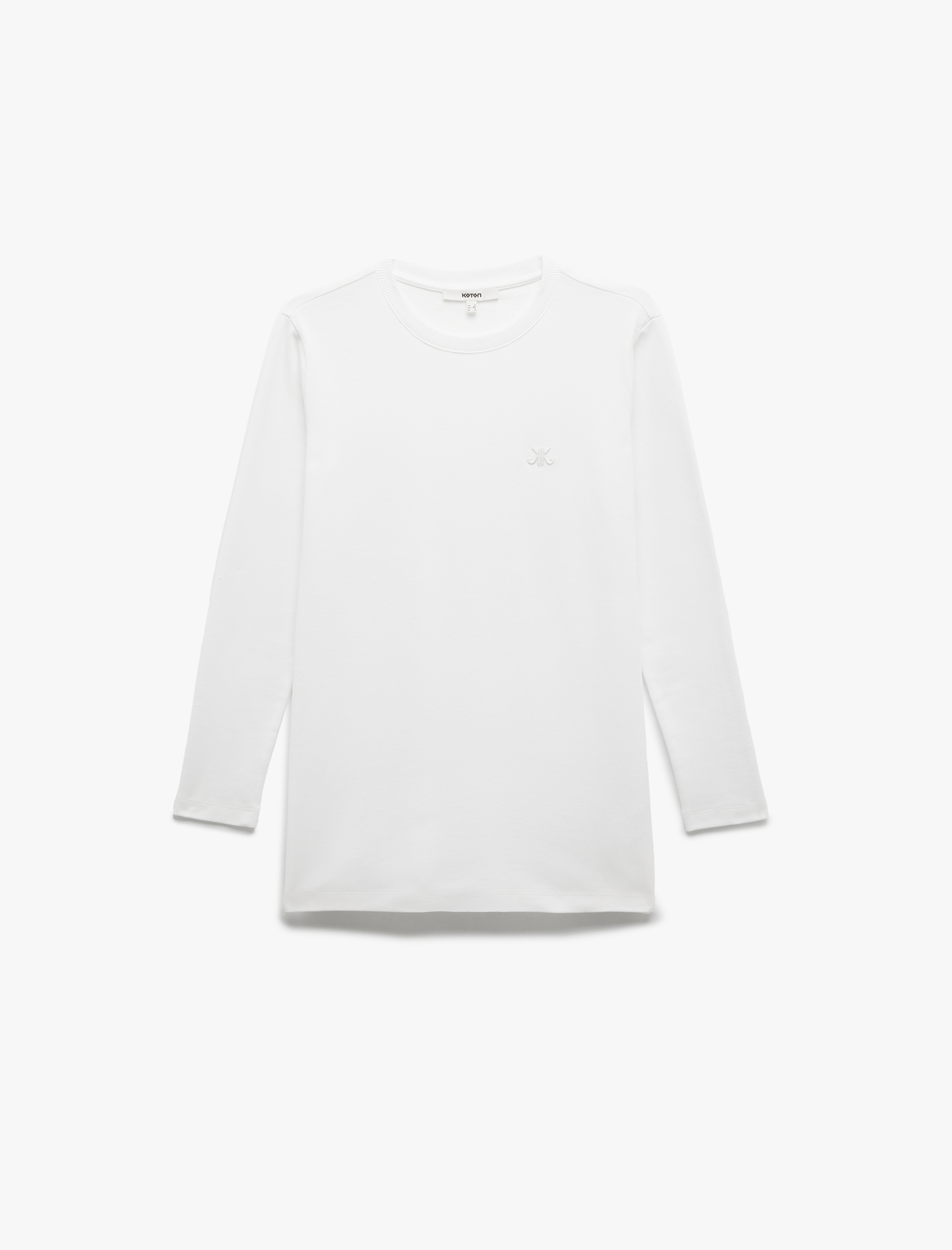   Pamuklu Uzun Kollu Bisiklet Yaka Basic Tişört