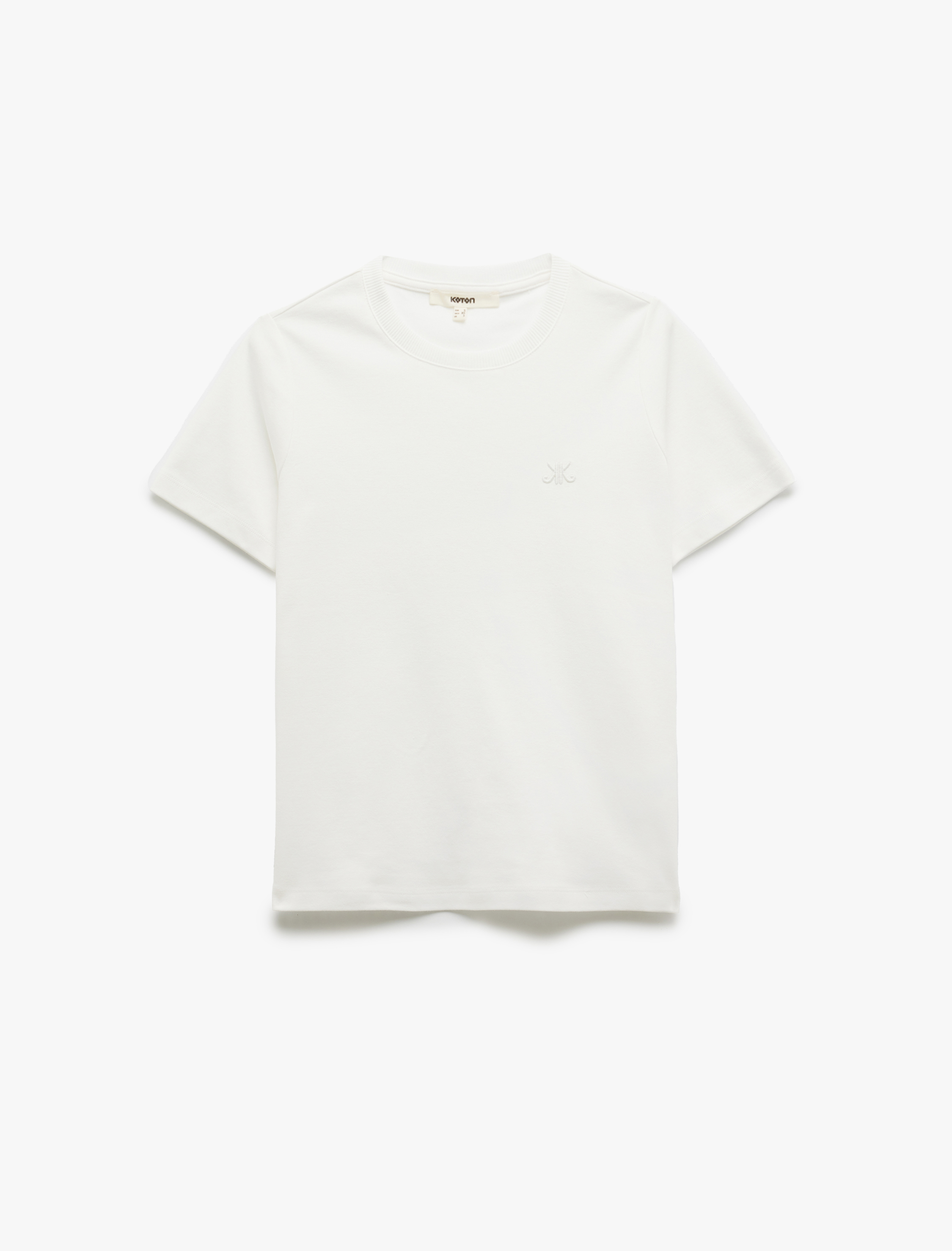   Pamuklu Kısa Kollu Bisiklet Yaka Basic Tişört