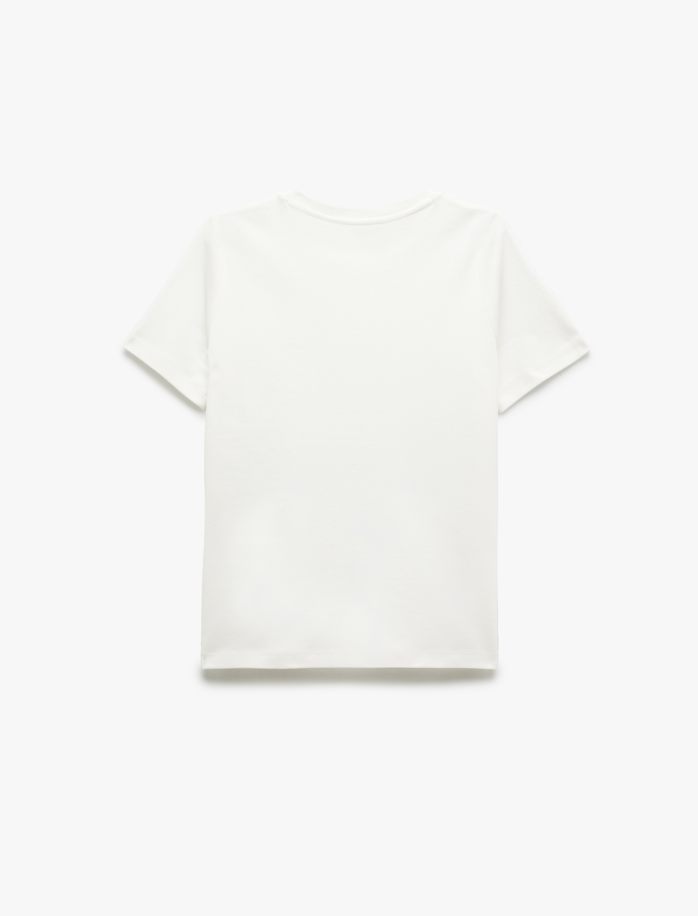   Pamuklu Kısa Kollu Bisiklet Yaka Basic Tişört