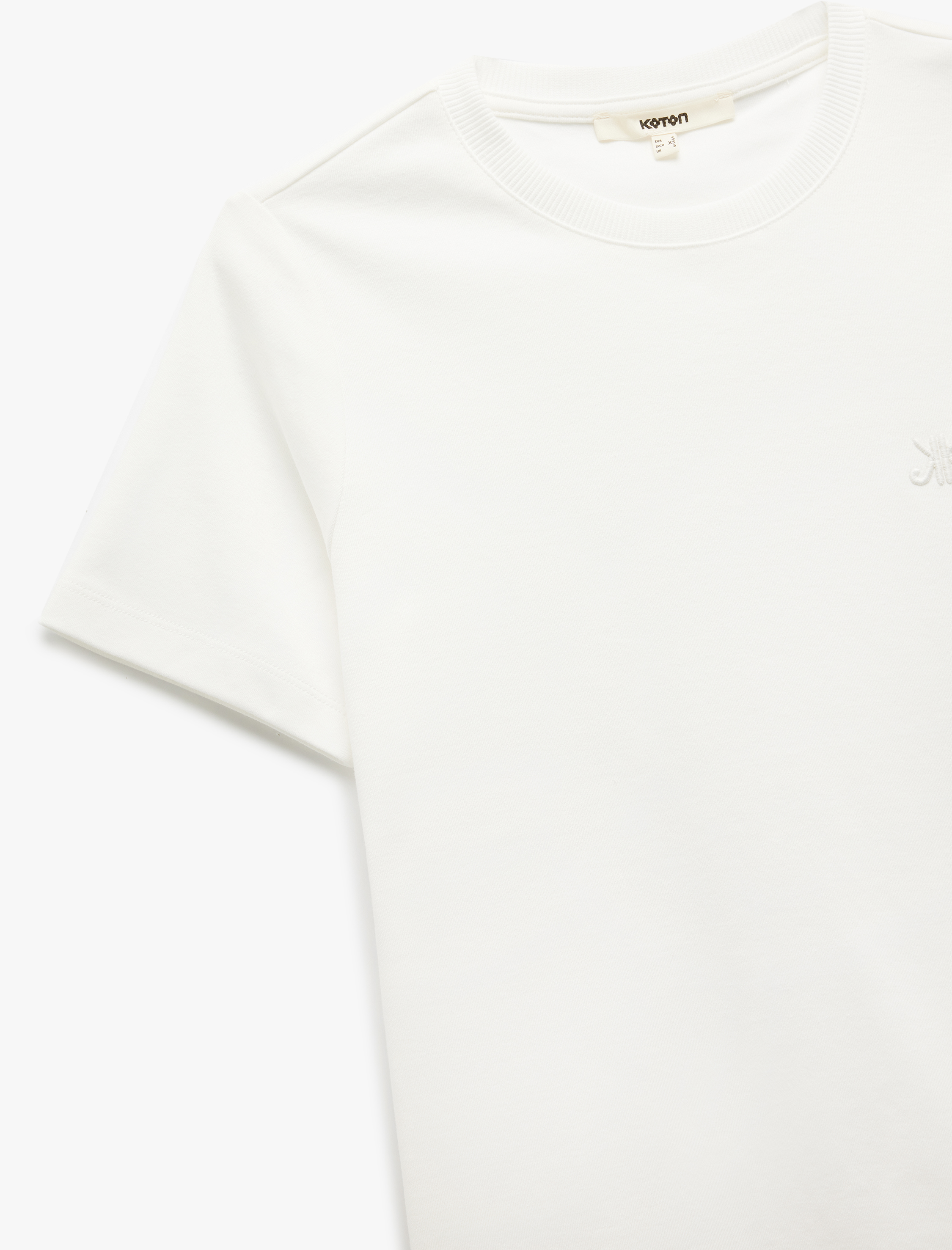   Pamuklu Kısa Kollu Bisiklet Yaka Basic Tişört