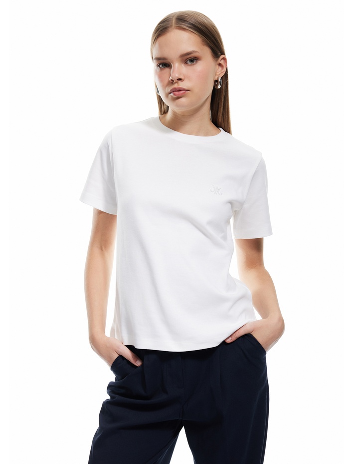  Pamuklu Kısa Kollu Bisiklet Yaka Basic Tişört