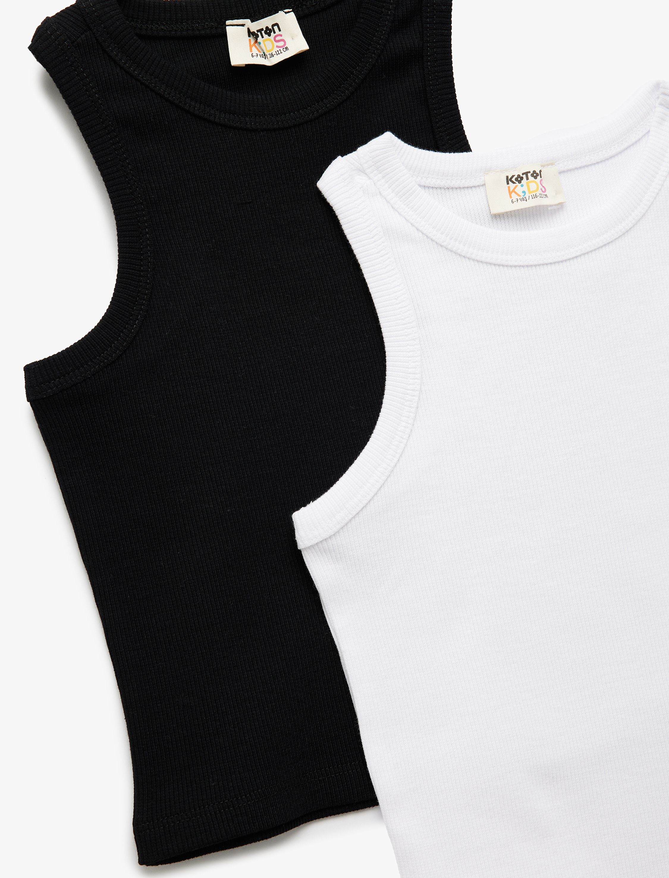  Kız Çocuk Pamuklu Kolsuz Kaşkorse 2'li Basic Atlet Seti