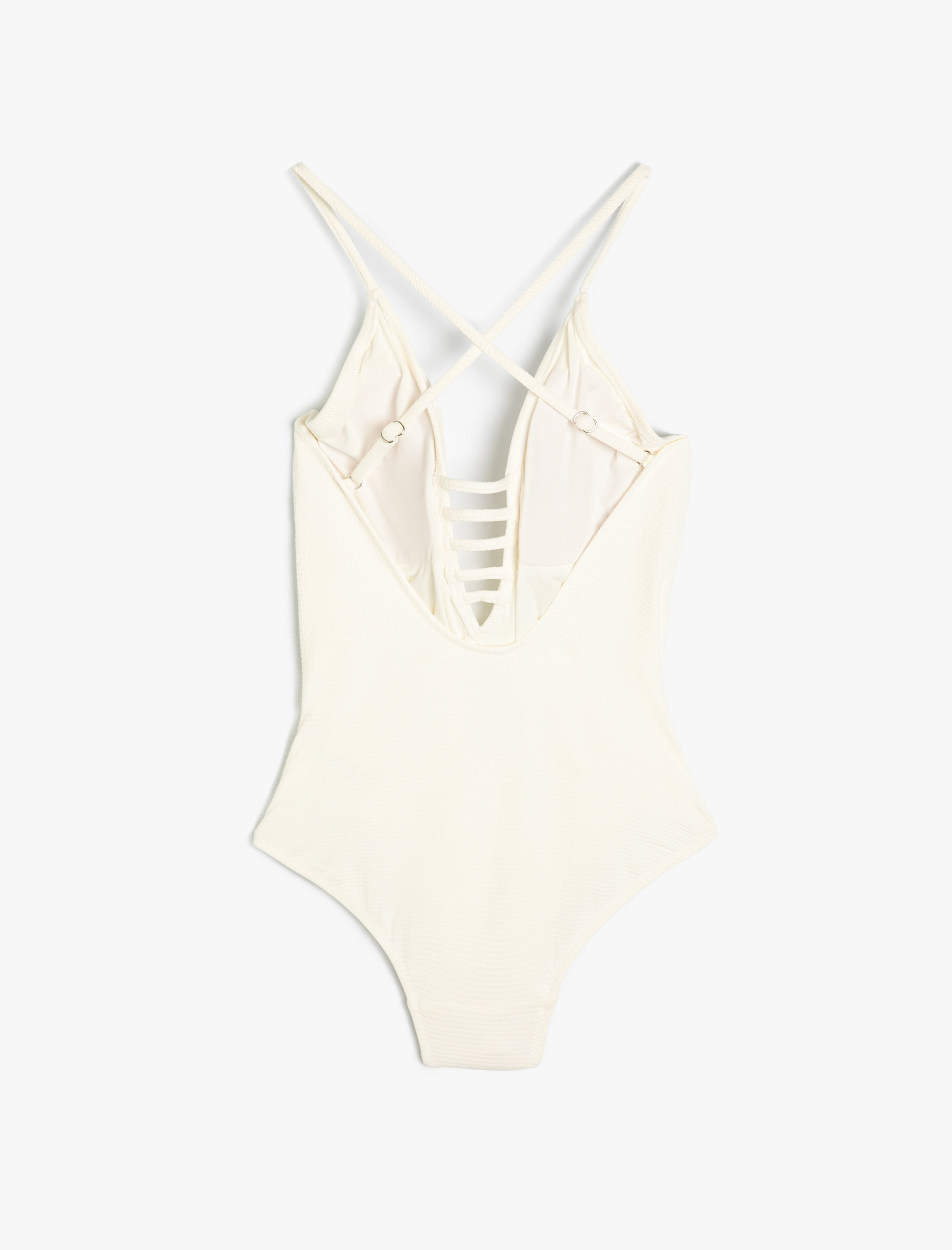   Derin V Yaka Mayo Biye Detaylı Dokulu Askılı Kaplı