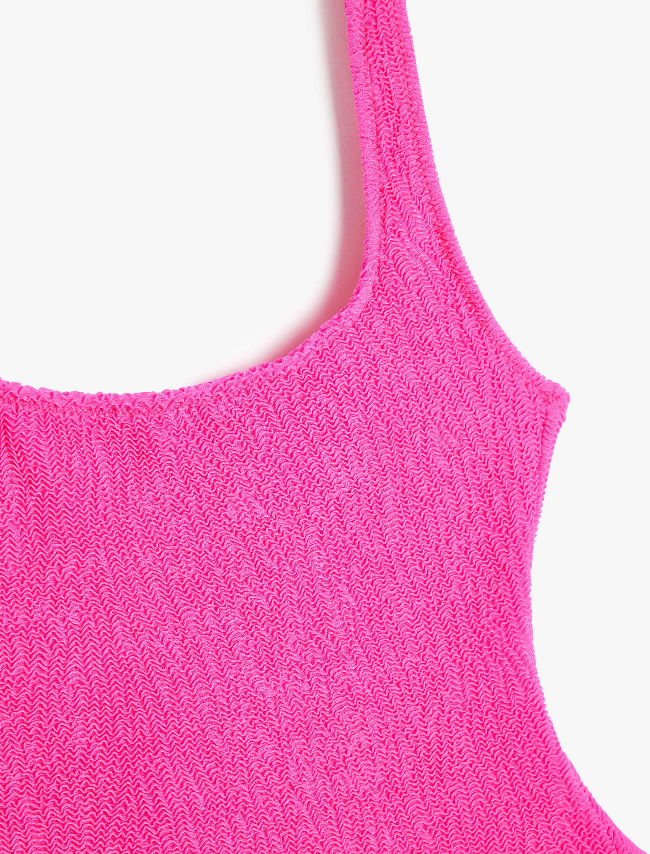   Koton X Sibil Çetinkaya - Dokulu Mayo Slim Fit U Yaka