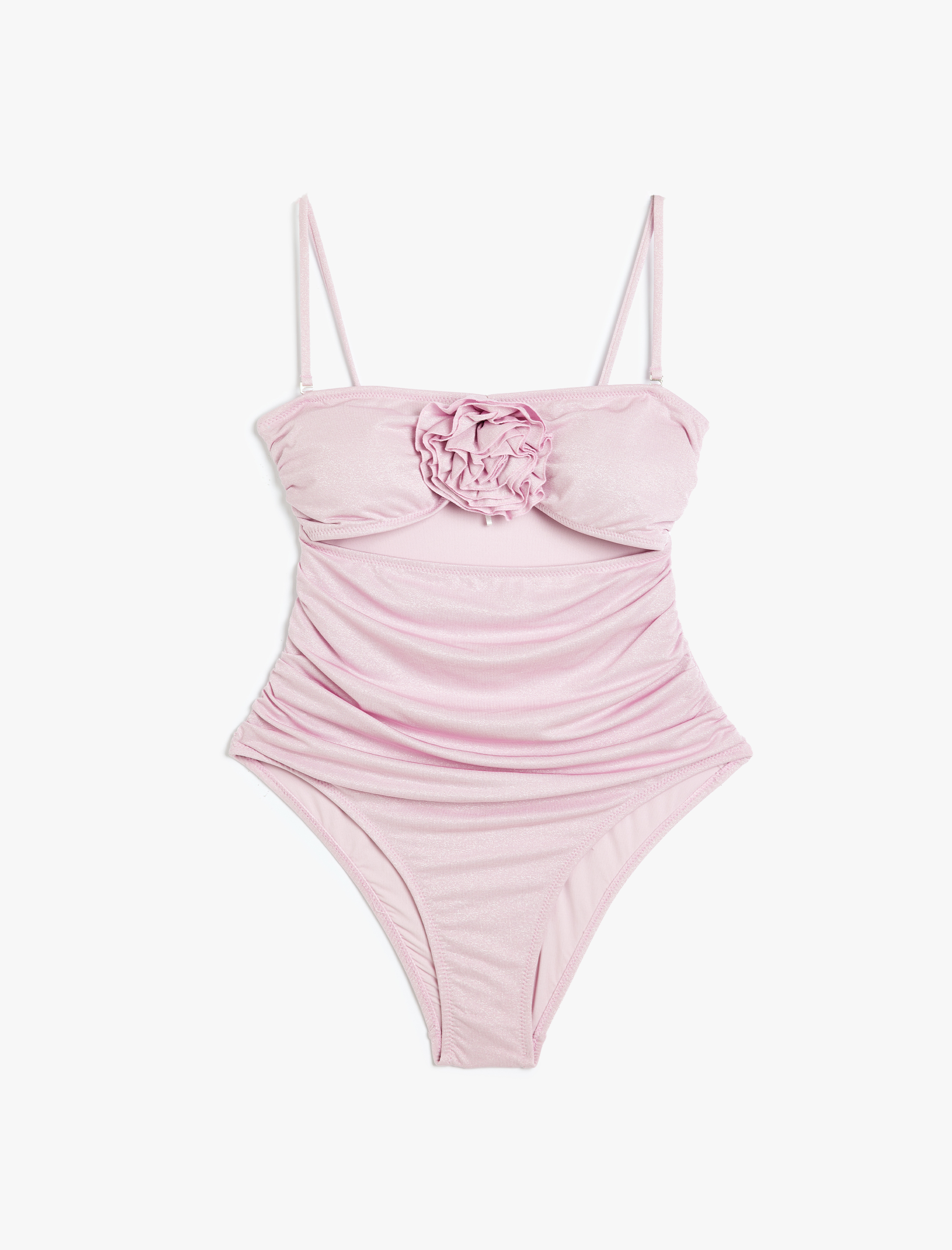 Straplez Mayo Çiçek Aplike Detaylı Çıkarılabilir Askılı Drapeli