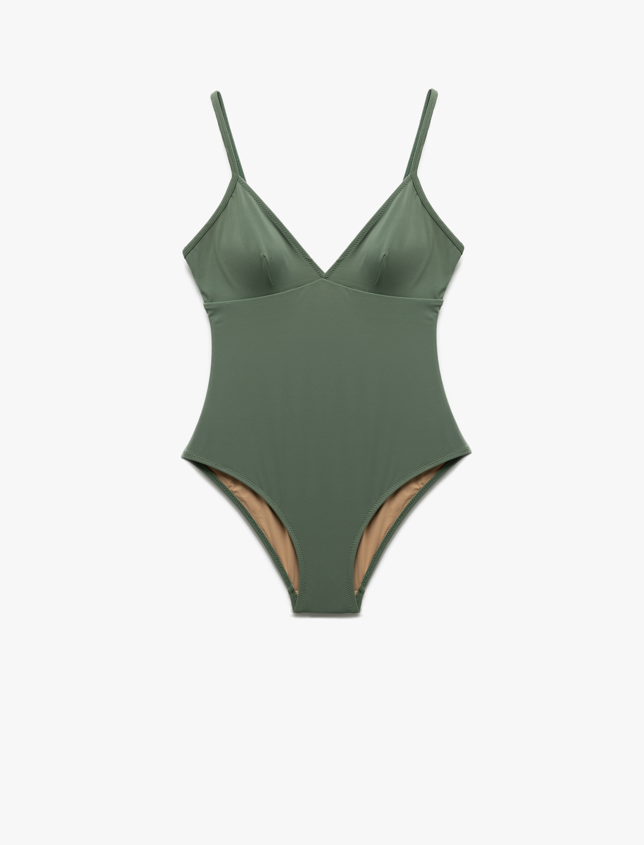   Hafif Destekli İnce Askılı Mayo