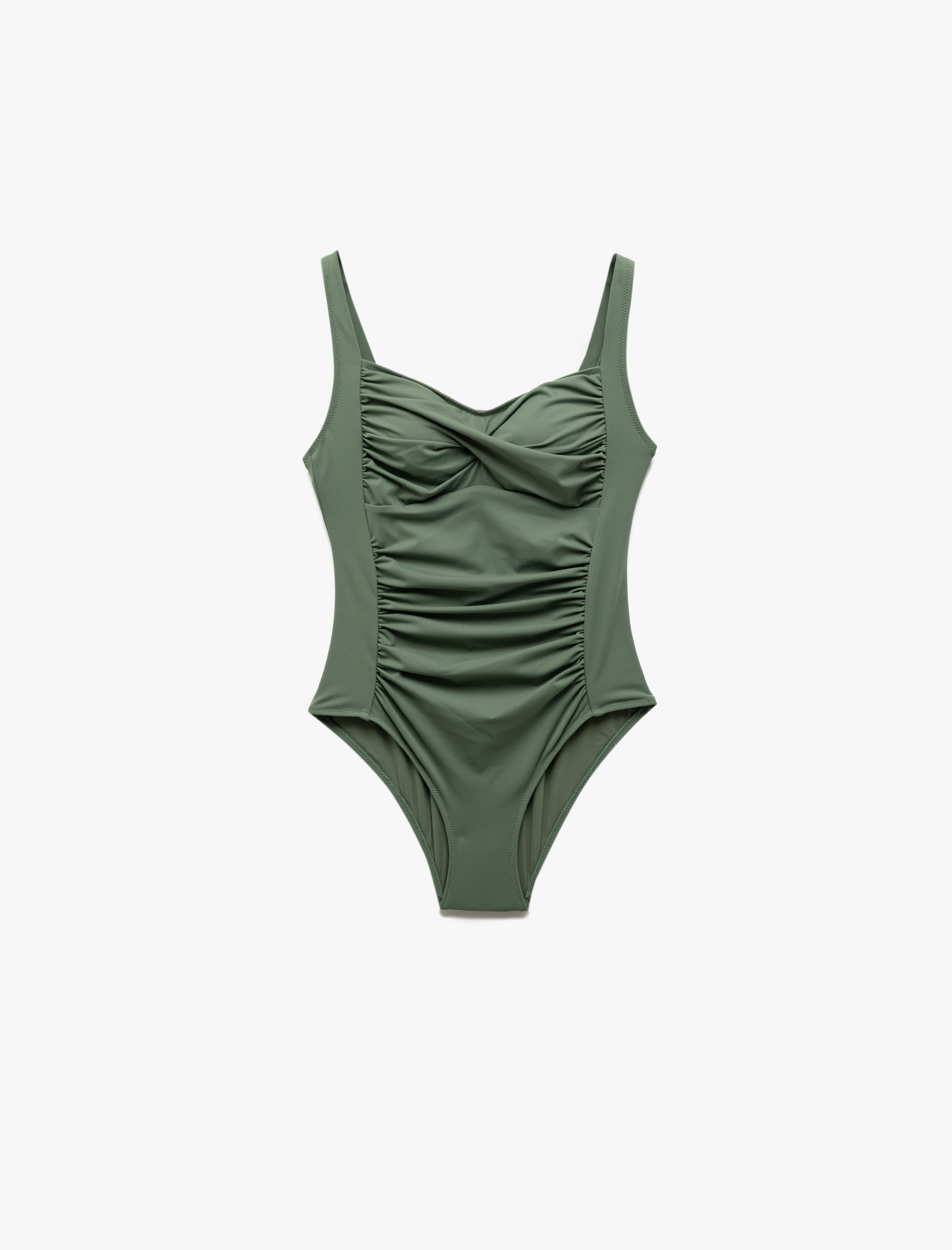   Kalp Yaka Drape Detaylı Mayo