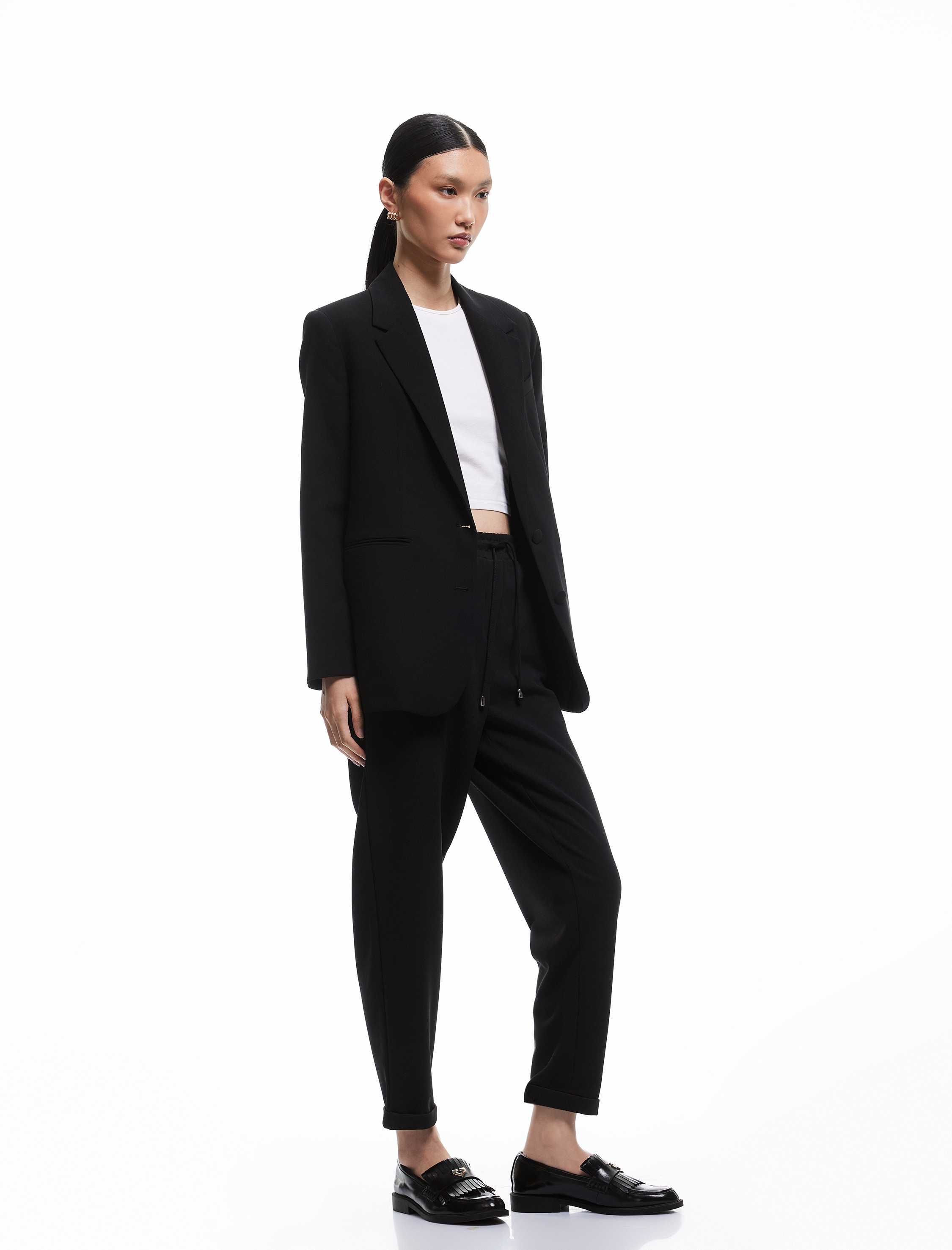   Regular Fit Cepli Krep Scuba Kumaş Eşofman Pantolon